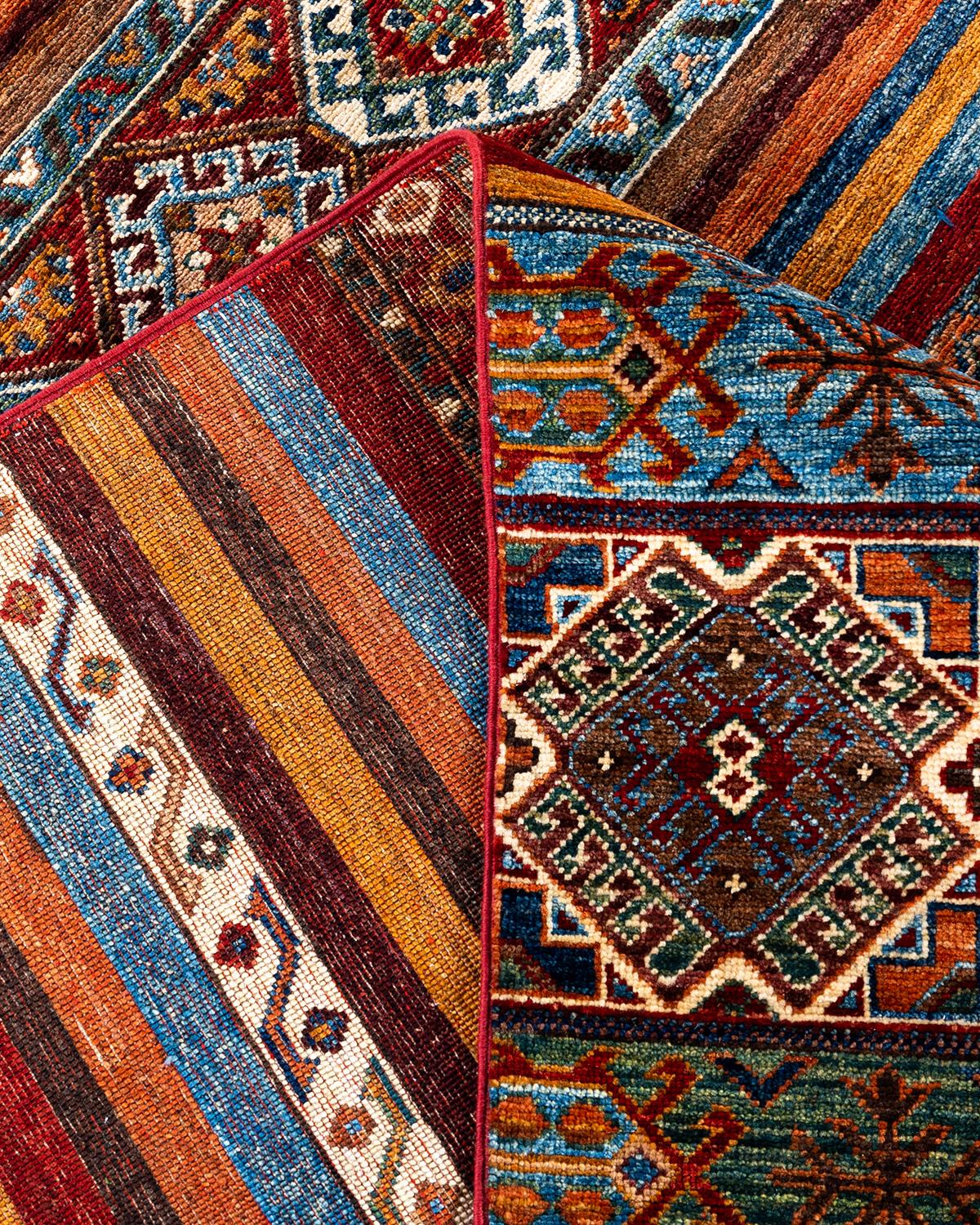 XXIe siècle et contemporain Tapis de laine rouge de Bohème noué à la main 8' 0