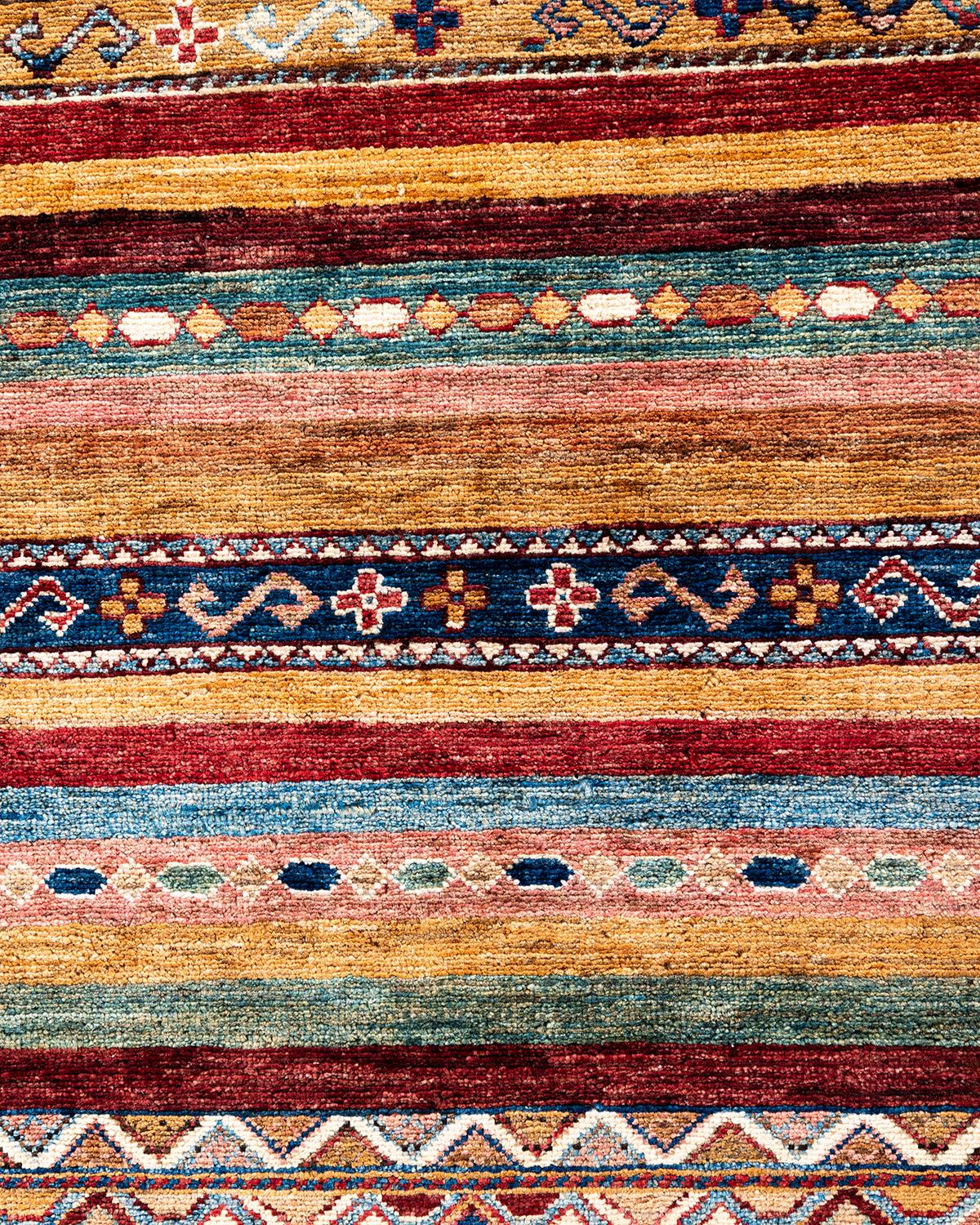 Pakistanais Tapis de laine rouge de Bohème noué à la main 8' 1