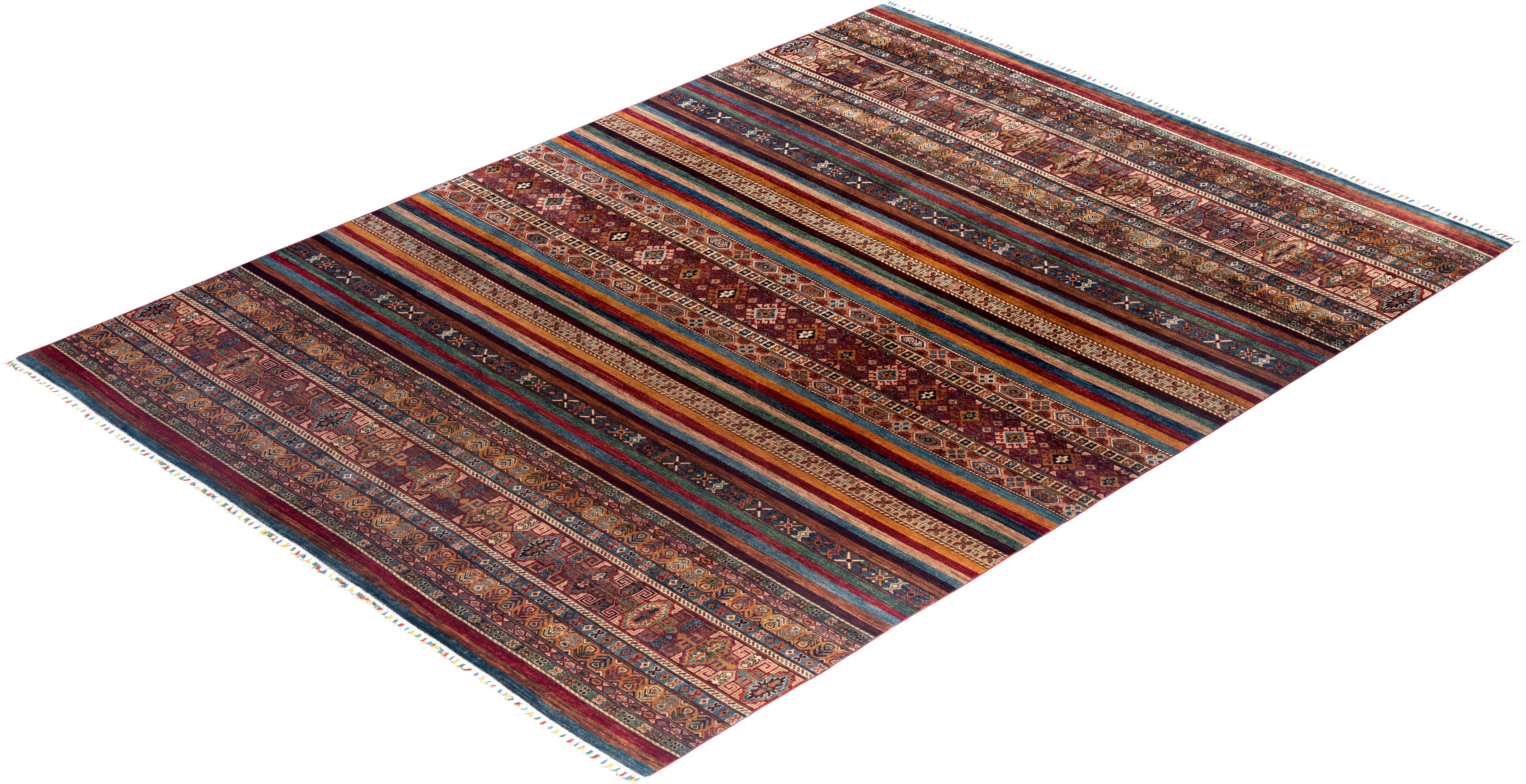 Tapis de laine rouge de Bohème noué à la main 8' 11