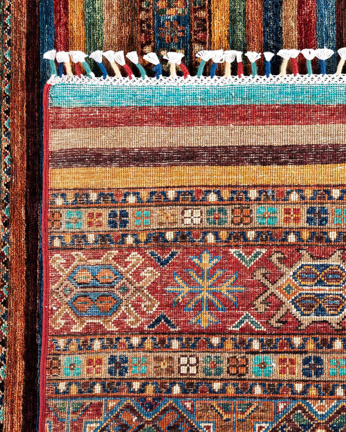 Tapis de laine rouge de Bohème noué à la main 8' 2