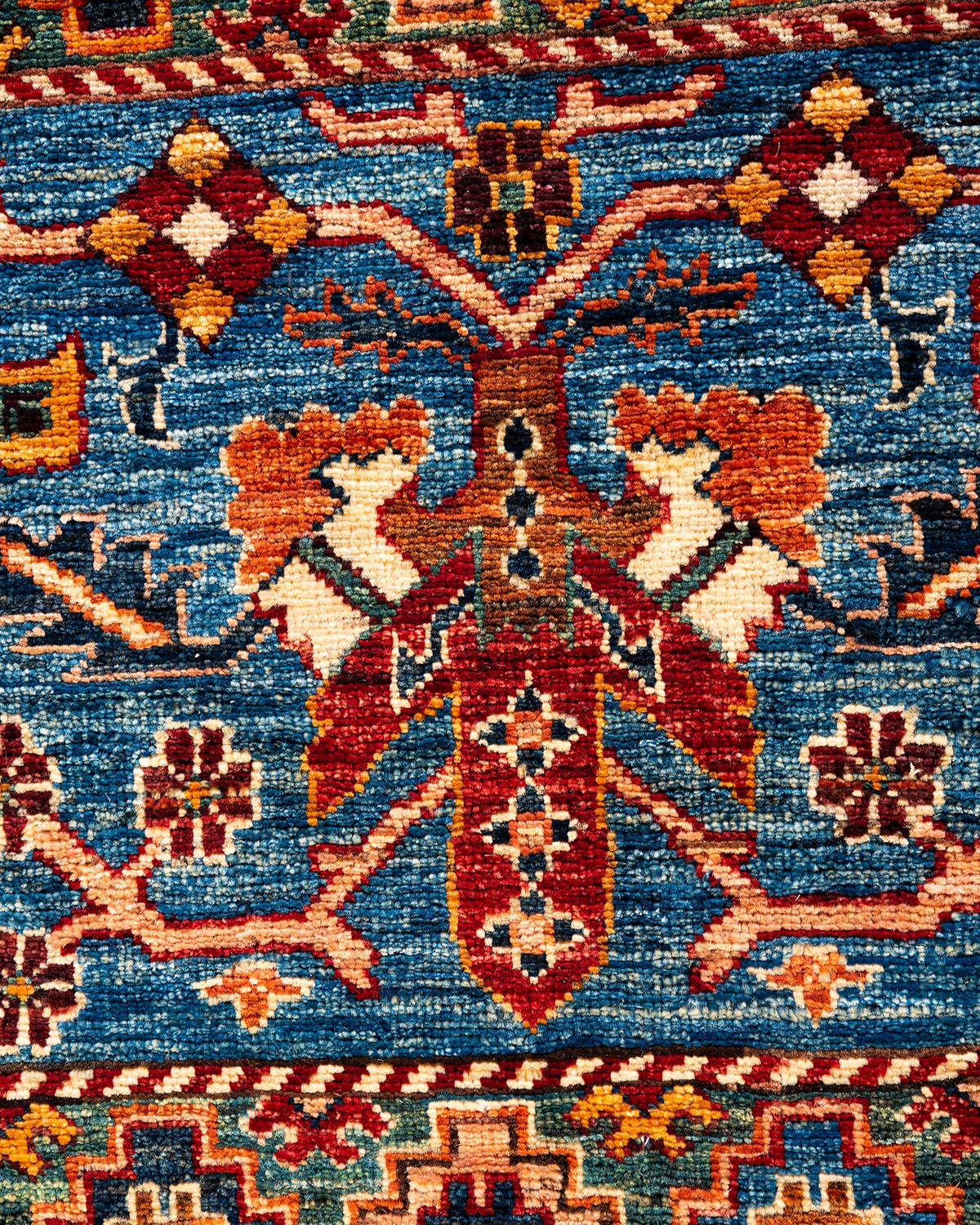 Pakistanais Tapis de laine rouge de Bohème noué à la main 8' 3