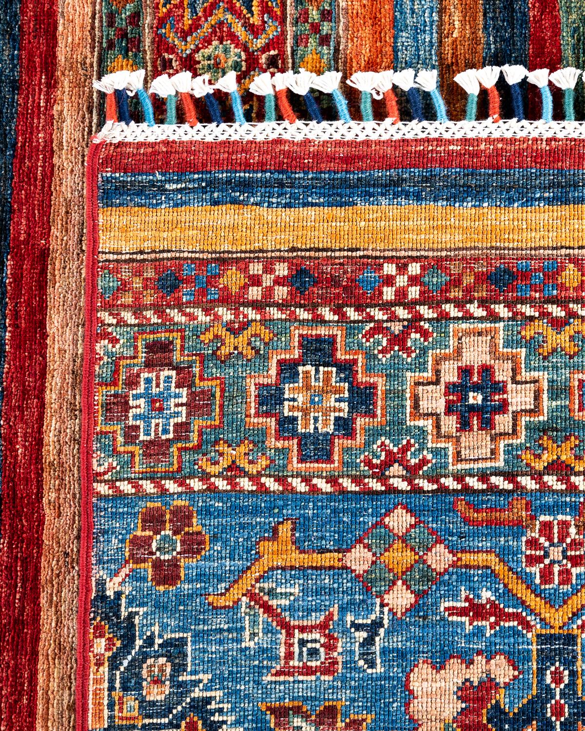 Tapis de laine rouge de Bohème noué à la main 8' 3