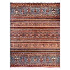 Tapis de laine rouge de Bohème noué à la main 8' 3" x 10' 6"