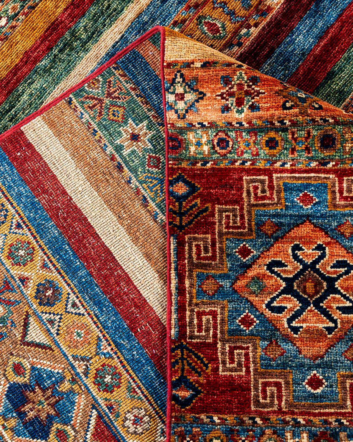 XXIe siècle et contemporain Tapis de laine rouge de Bohème noué à la main 9' 1