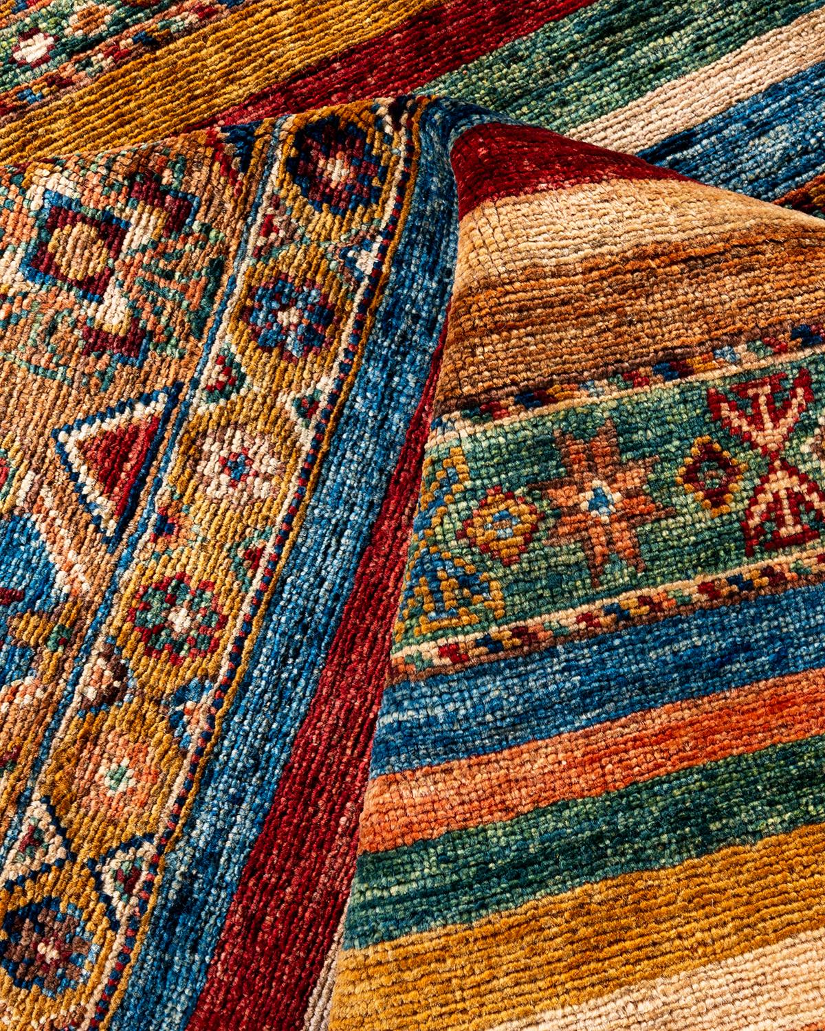 Laine Tapis de laine rouge de Bohème noué à la main 9' 1