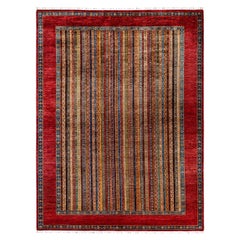 Bohemian Tribal Hand Knotted Wool Red Area Rug 9' 2" x 12' 1"
