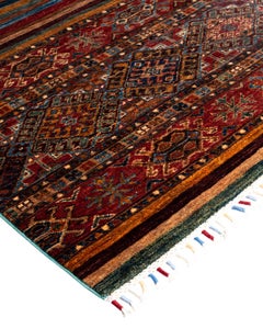 Bohemian Tribal Hand Knotted Wool Red Runner 2' 11" x 7' 11"