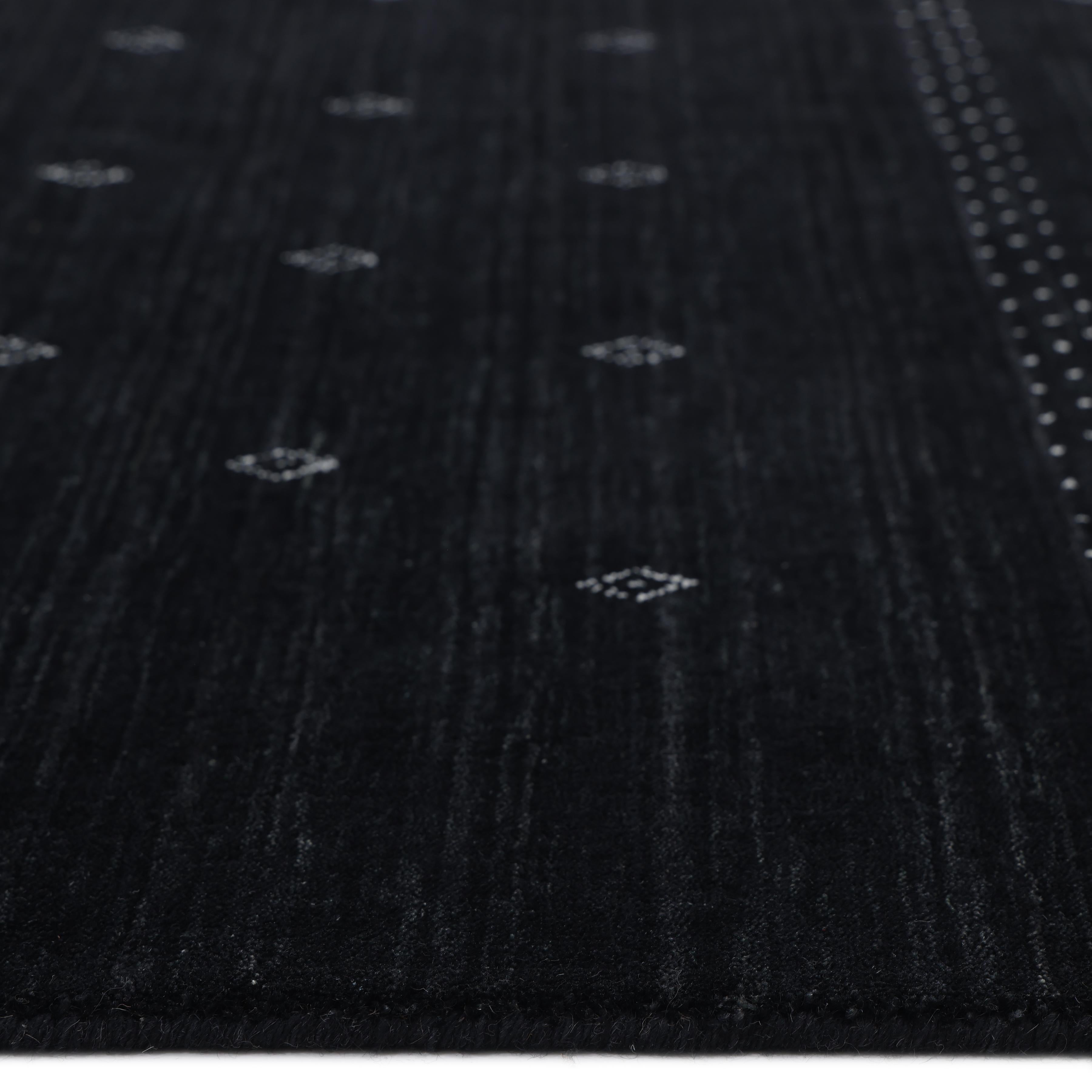 Wool Bohemian Tribal Hand Made Black Area Rug 8' 0