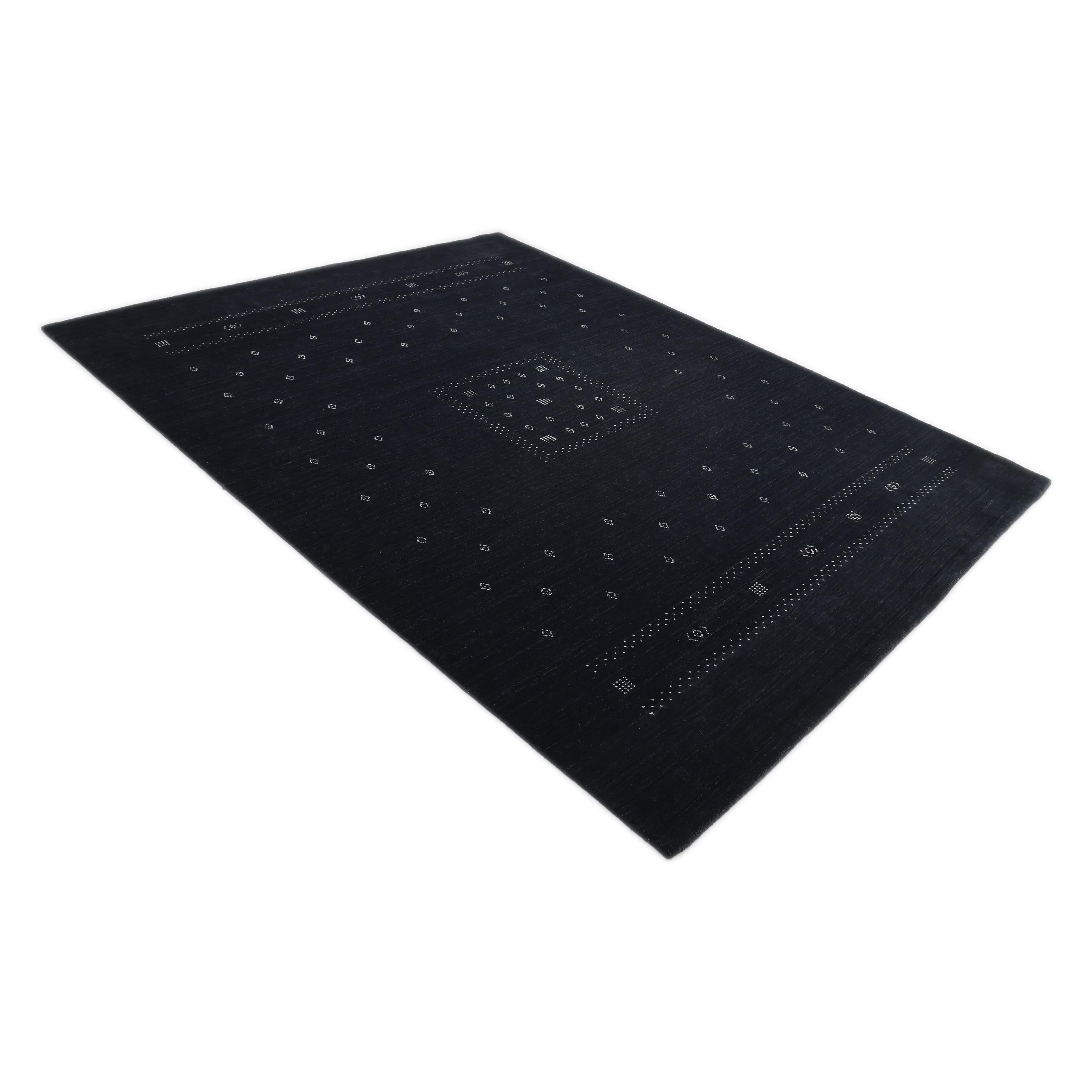 Bohemian Tribal Hand Made Black Area Rug 9' 0