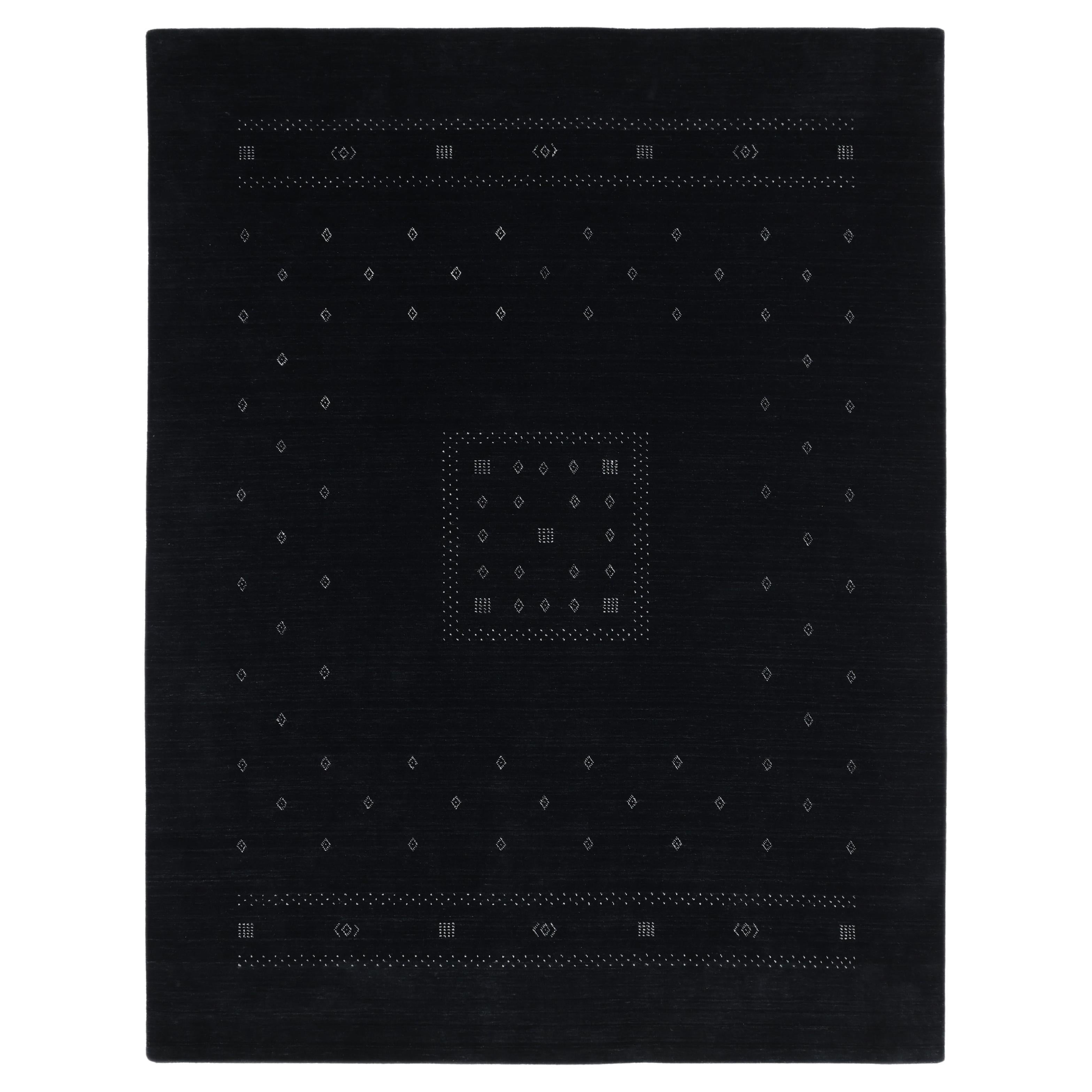 Bohemian Tribal Hand Made Black Area Rug 9' 0" x 12' 0"