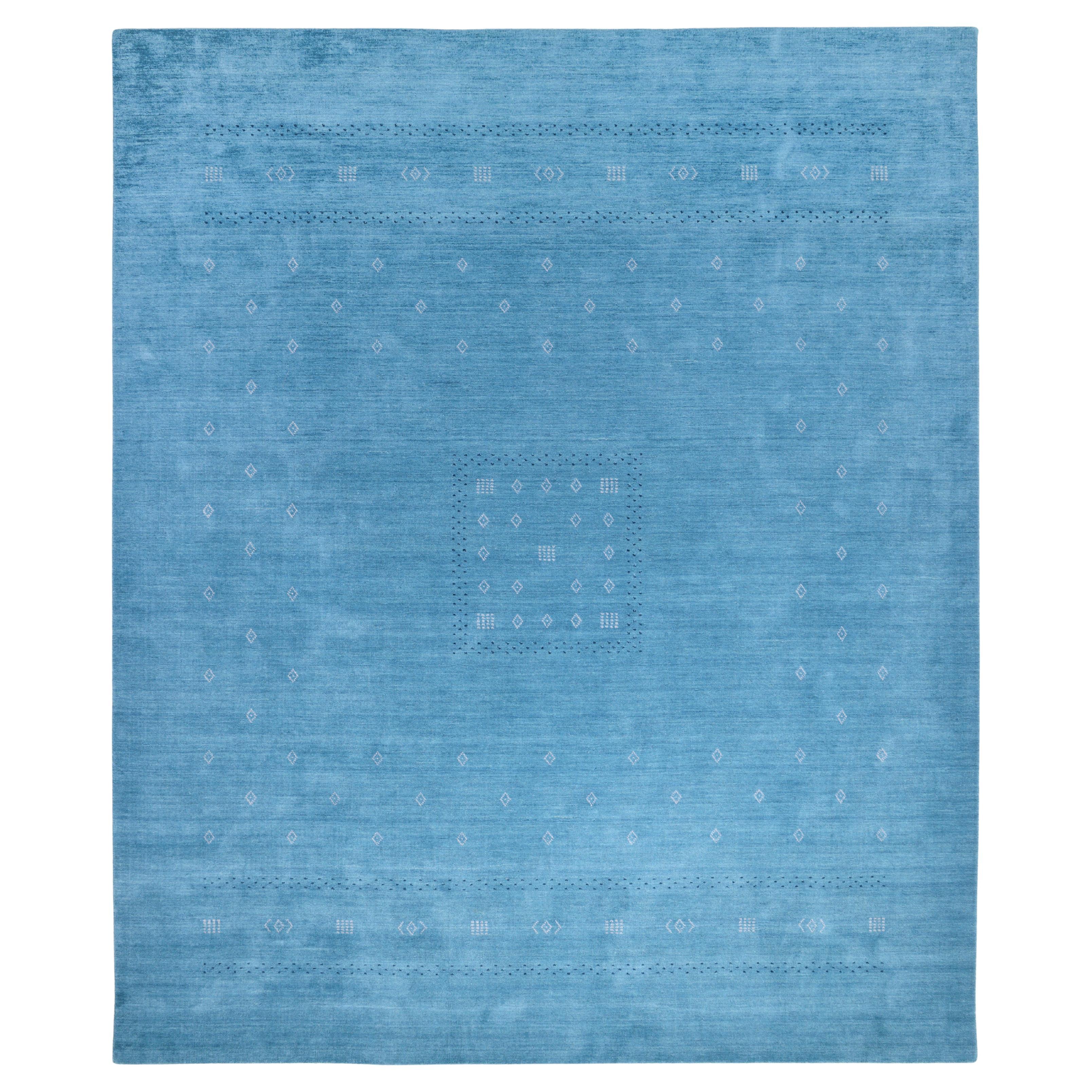 Bohemian Tribal Hand Made Blau Bereich Teppich 5' 0" x 8' 0"
