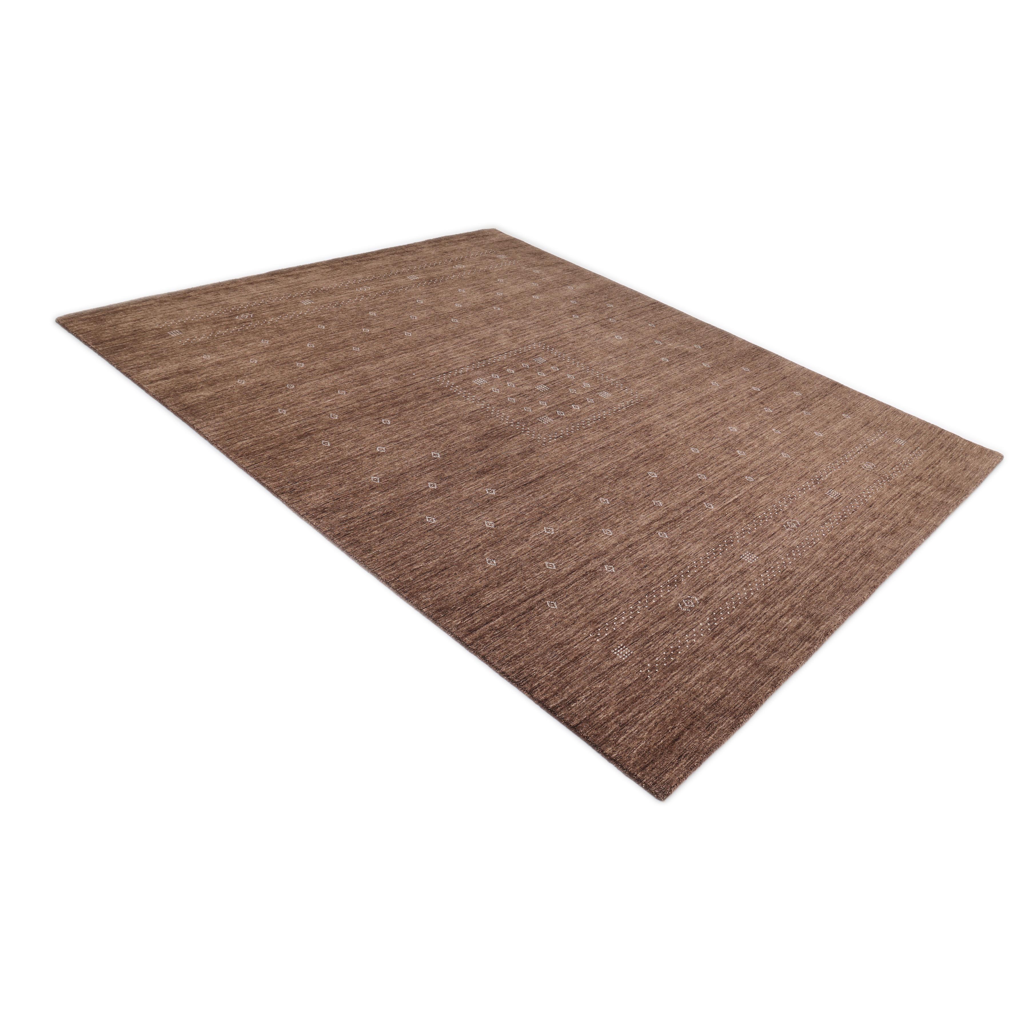 Lana Tappeto Tribale Bohemian Hand Made Marrone 5' 0