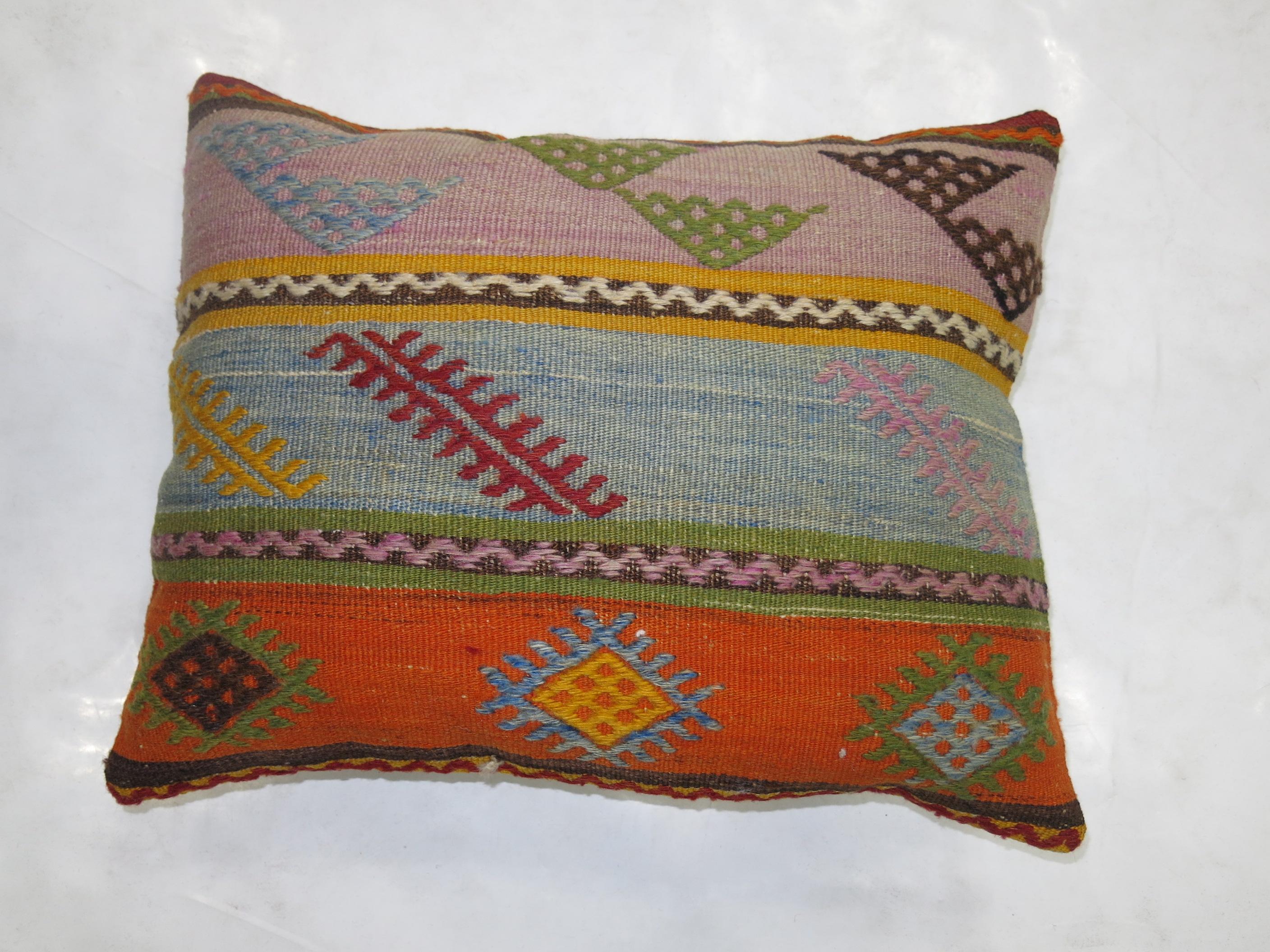 Navajo Bohemian Vintage Kilim Pillow For Sale