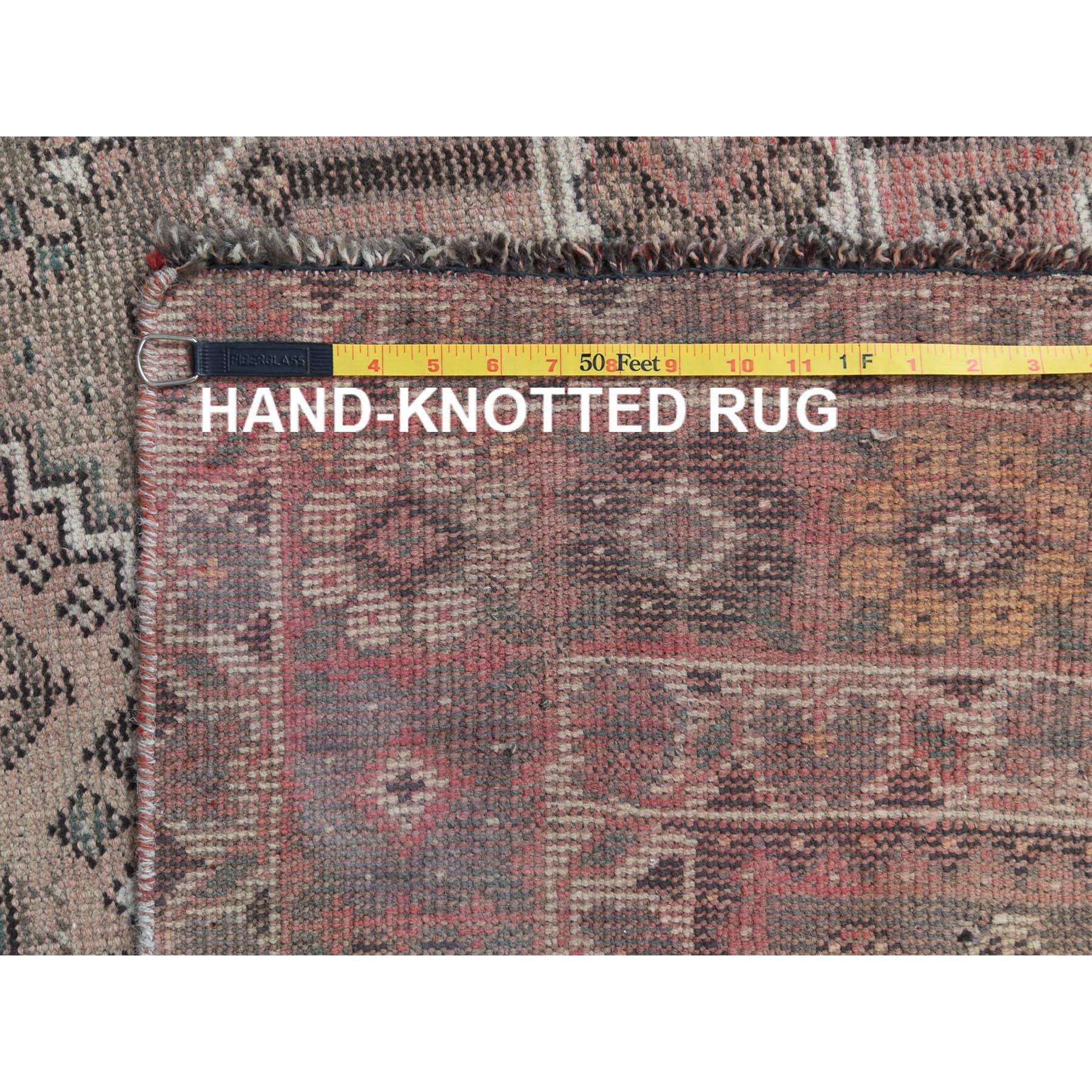Bohemian Vintage Persian Shiraz Distressed Natural Wool Handmade Rug 6