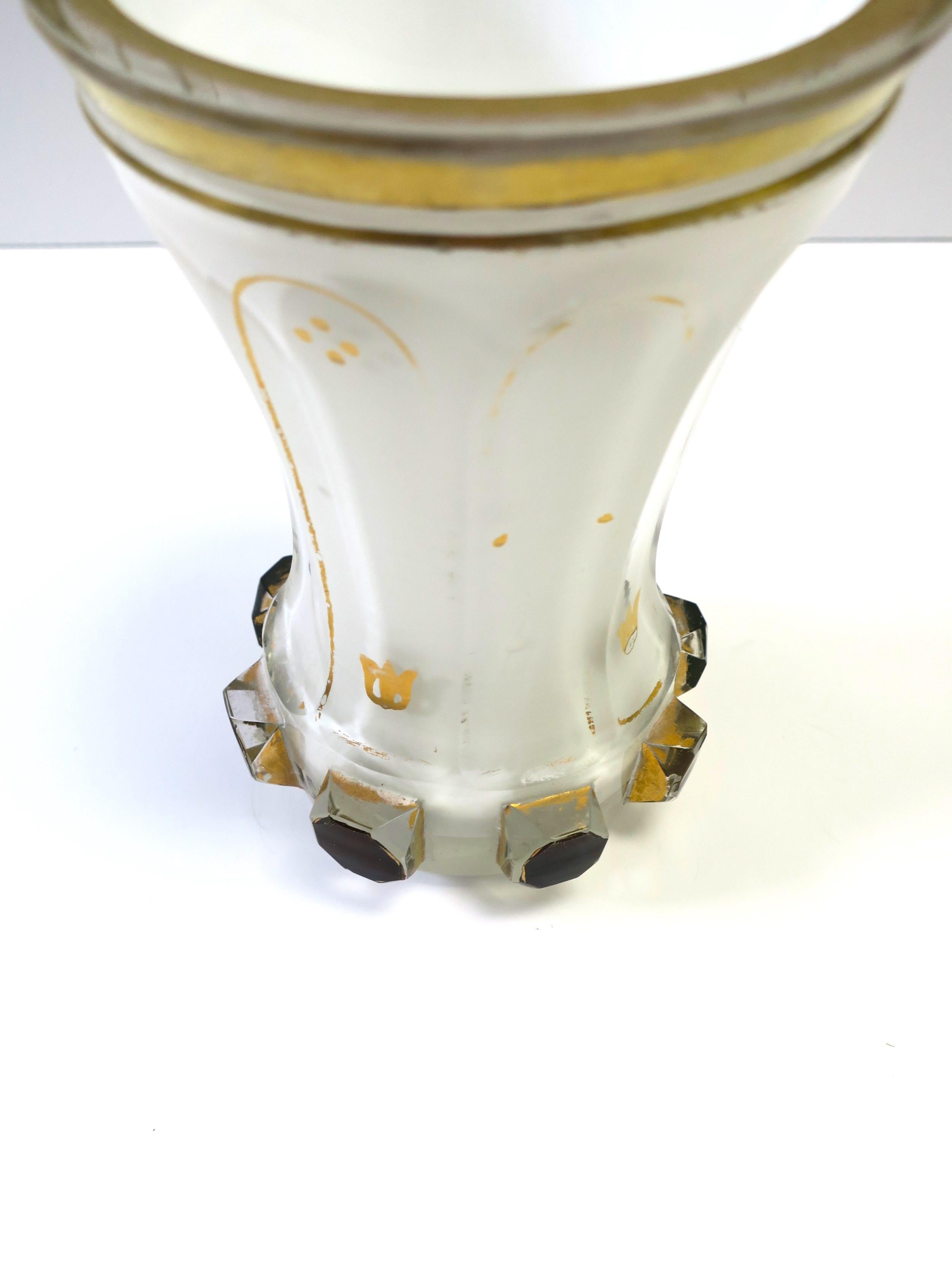 Bohemian White and Gold Vase  For Sale 3