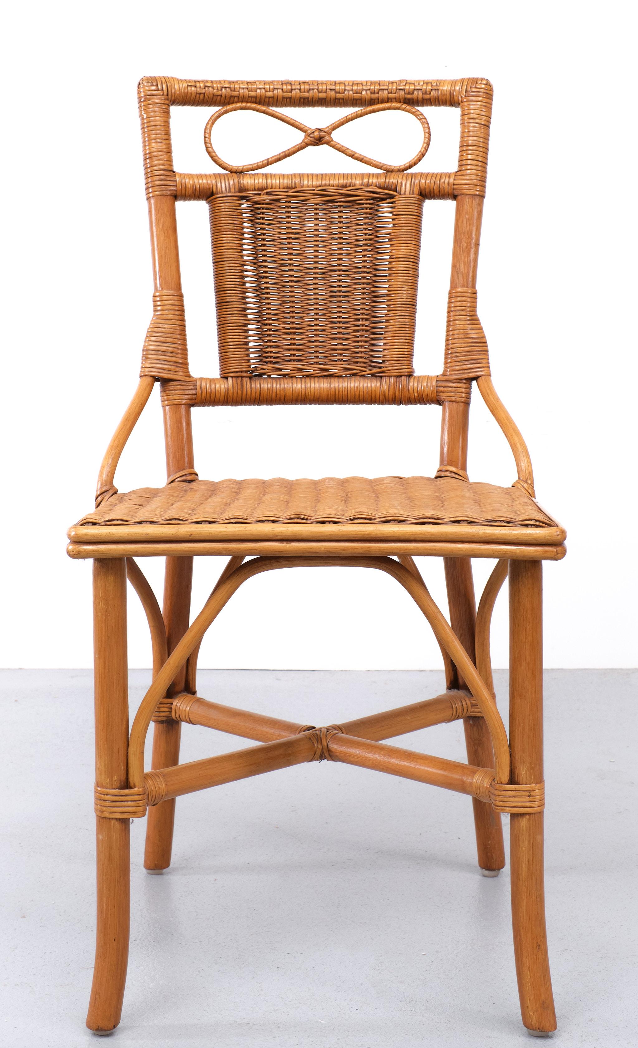 Bohemian Wicker Desk and Chair 1970s France  For Sale 3