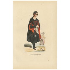 Bohemian Woman near Prague, Hand-Coloured Lithograph, c.1845