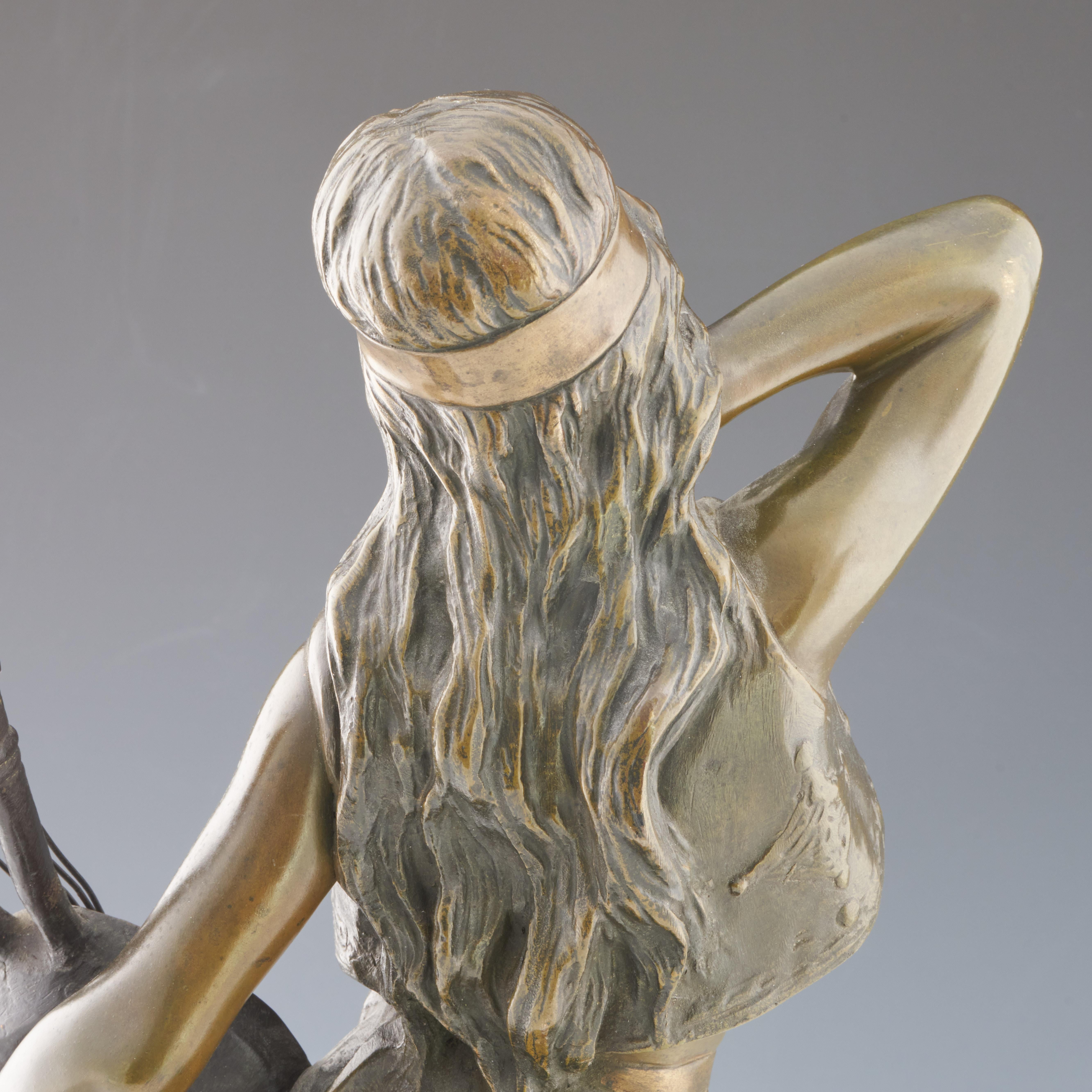 'Bohemienne' Art Nouveau Bronze Sculpture by Emmanuel Villanis, circa 1890 For Sale 8