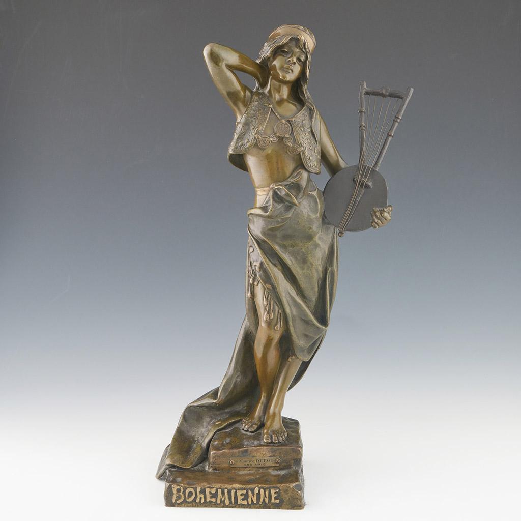Jugendstil-Bronzeskulptur „Bohemienne“ von Emmanuel Villanis, um 1890 im Angebot 9