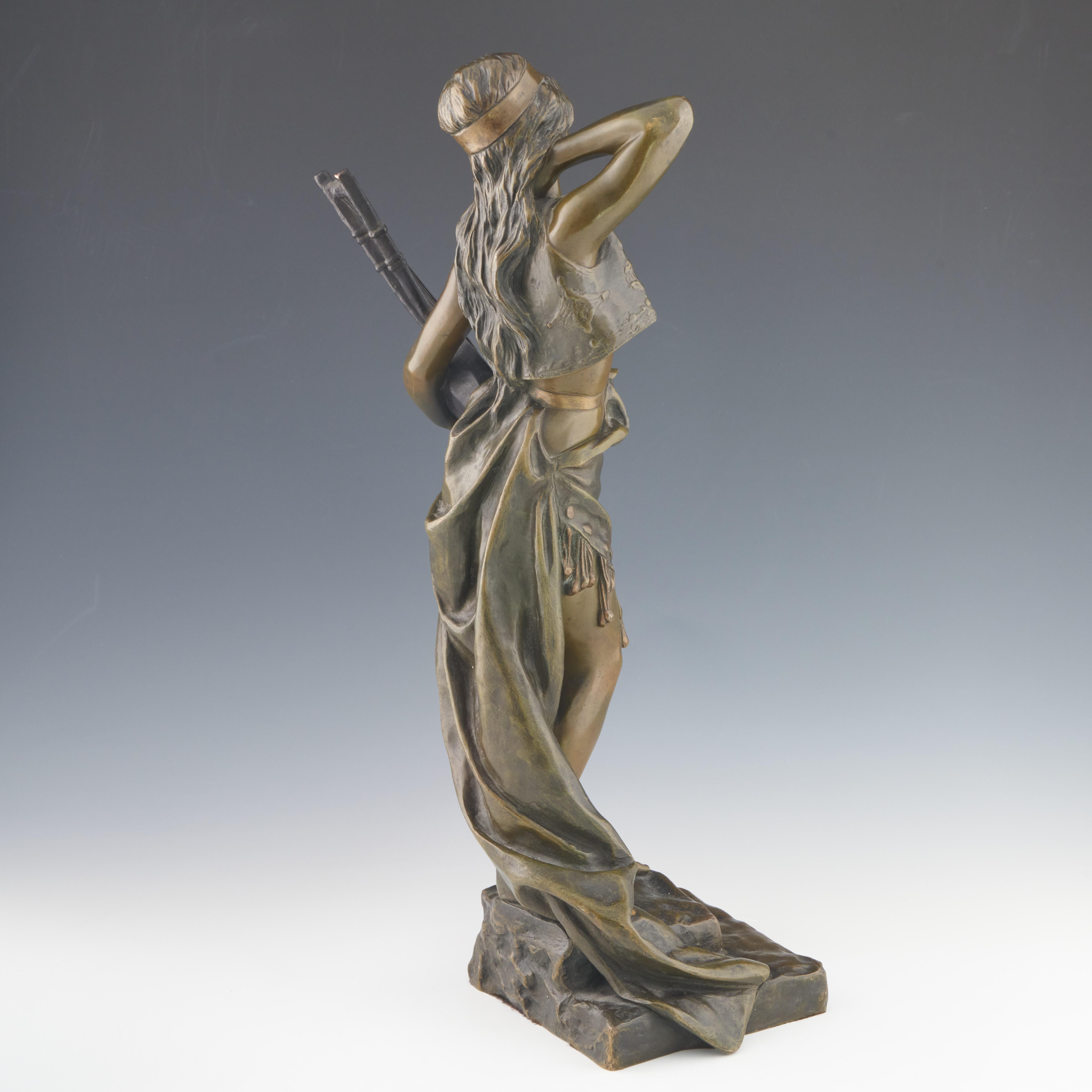 Jugendstil-Bronzeskulptur „Bohemienne“ von Emmanuel Villanis, um 1890 (19. Jahrhundert) im Angebot