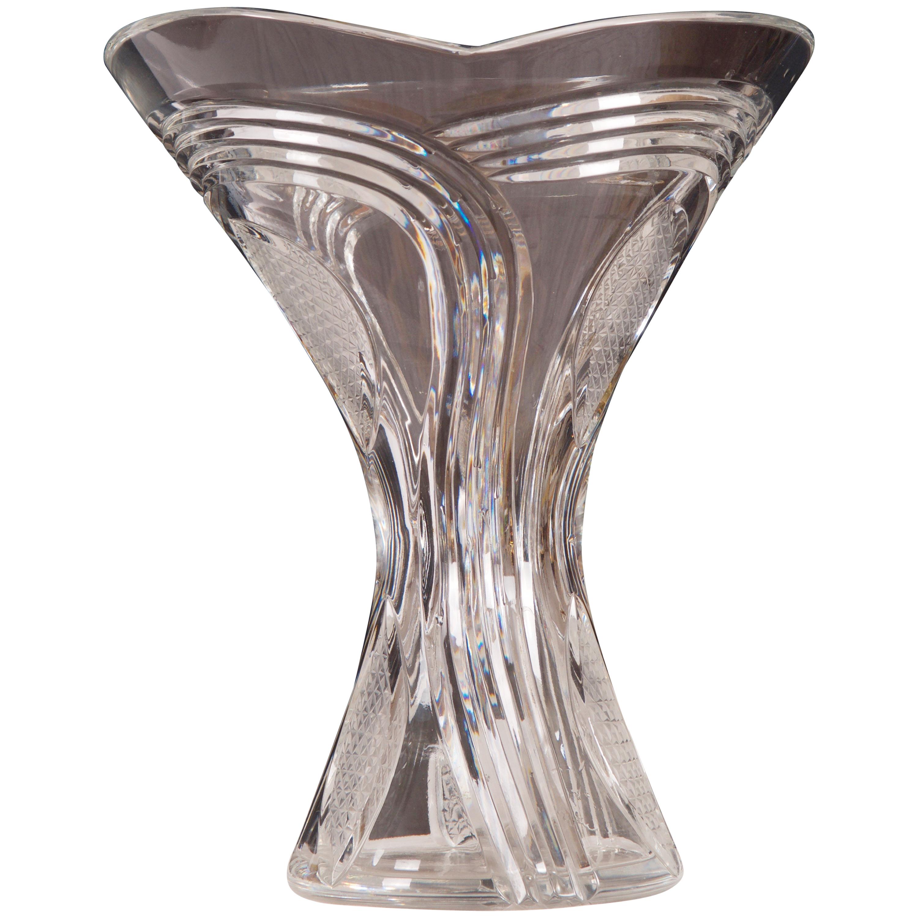 Vase à fleurs en cristal Bohemin en vente