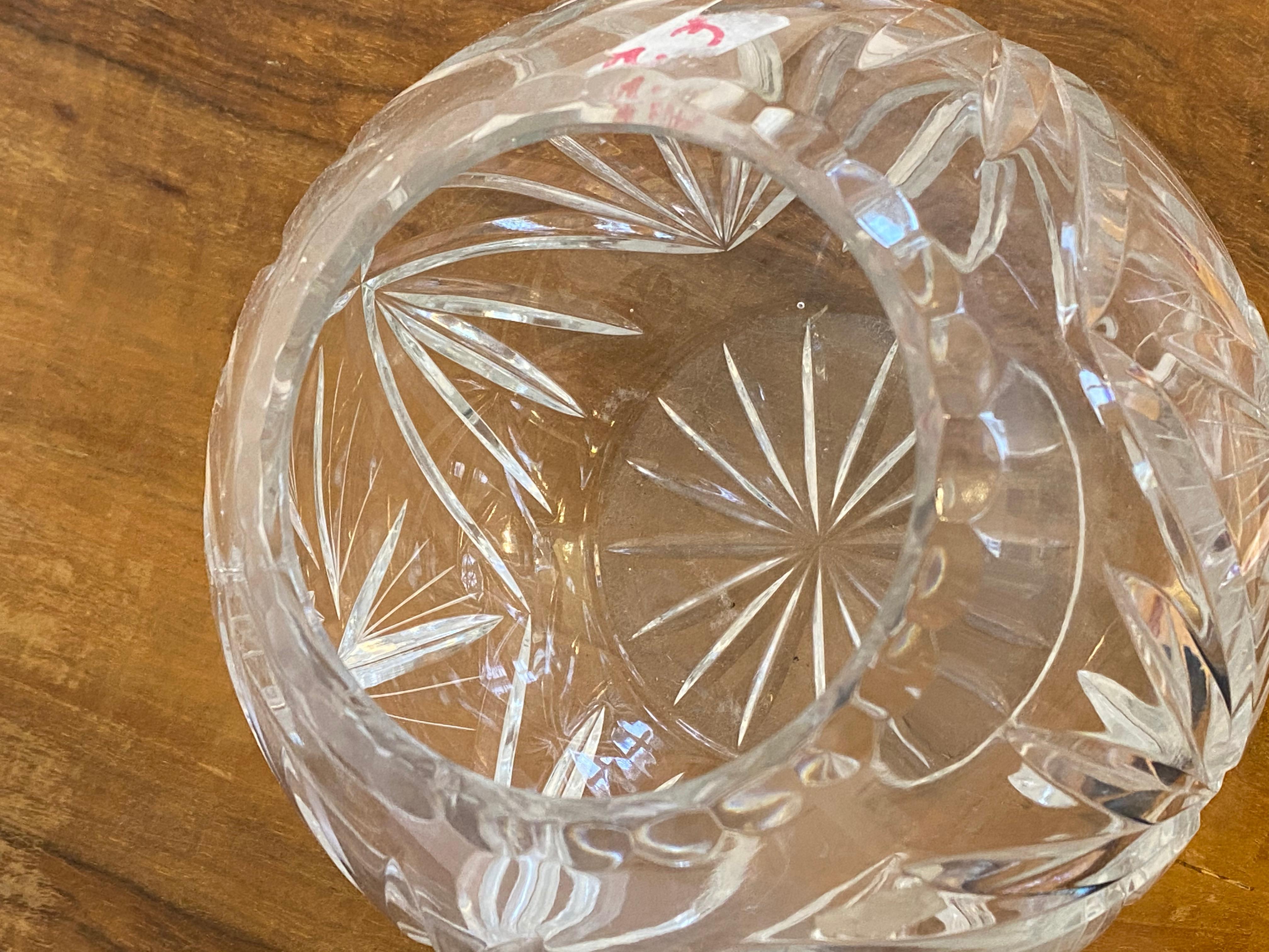 Mid-Century Modern Bohemin Cut Crystal Centrepiece Bowl For Sale