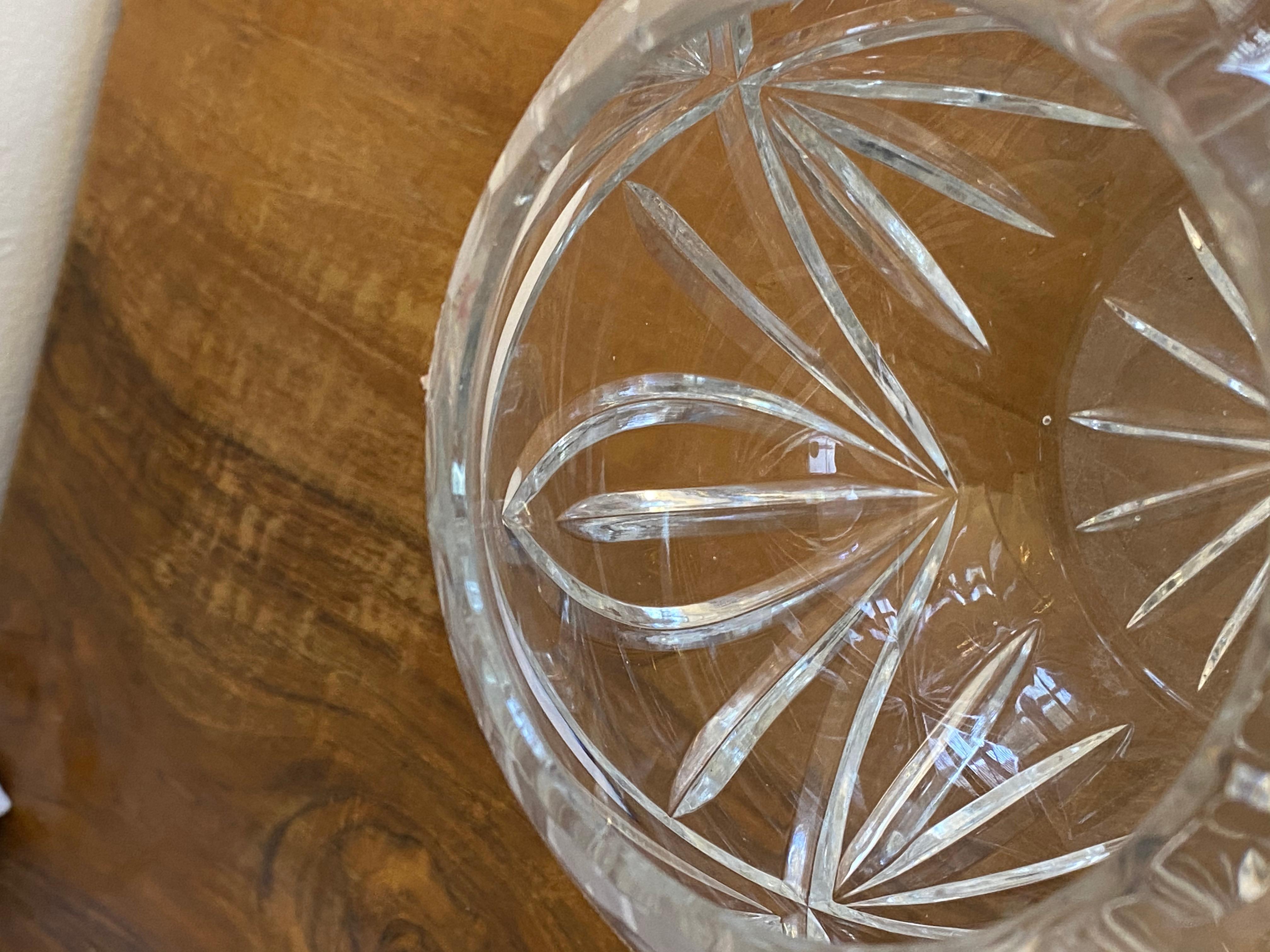 Bohemin Cut Crystal Centrepiece Bowl In Excellent Condition For Sale In Vienna, AT