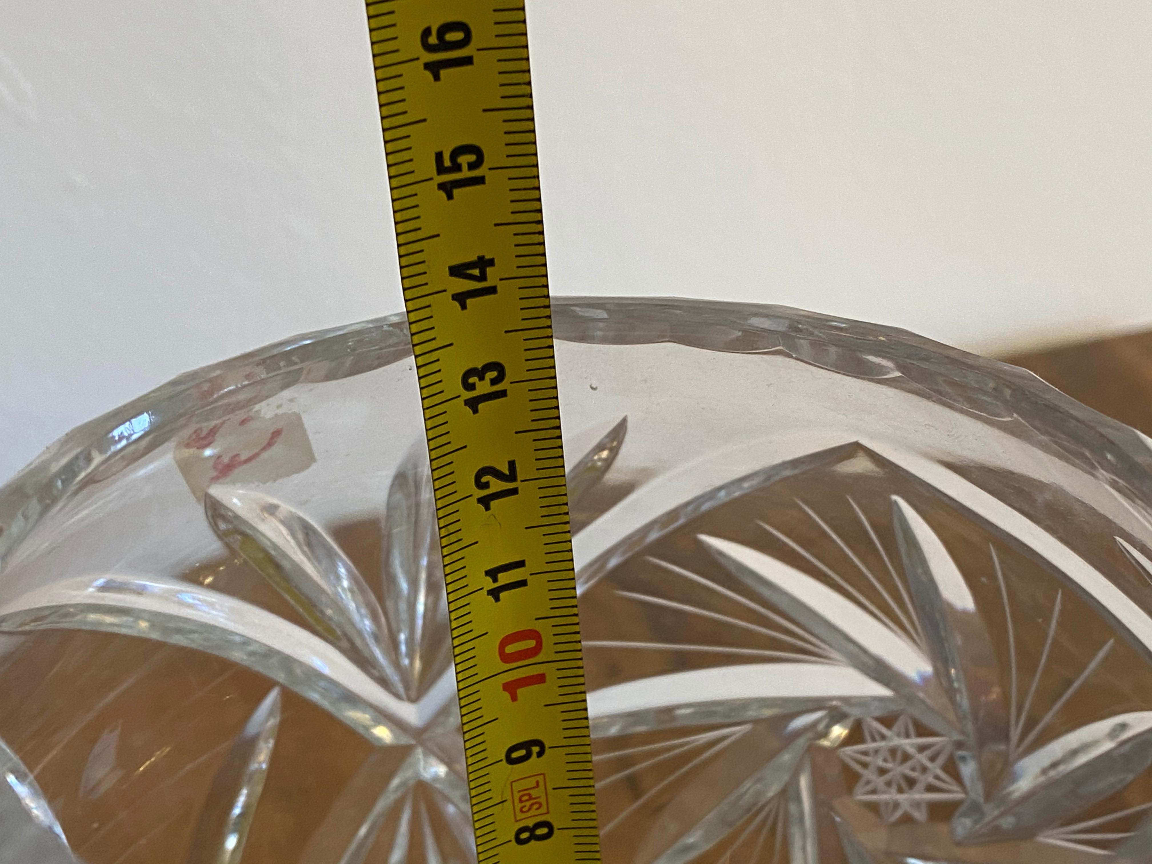 Bohemin Cut Crystal Centrepiece Bowl For Sale 1