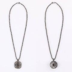 BOHEMME A/W 2012 "Croix" Diamond 18K Sterling Pendant Necklace Earring Parure