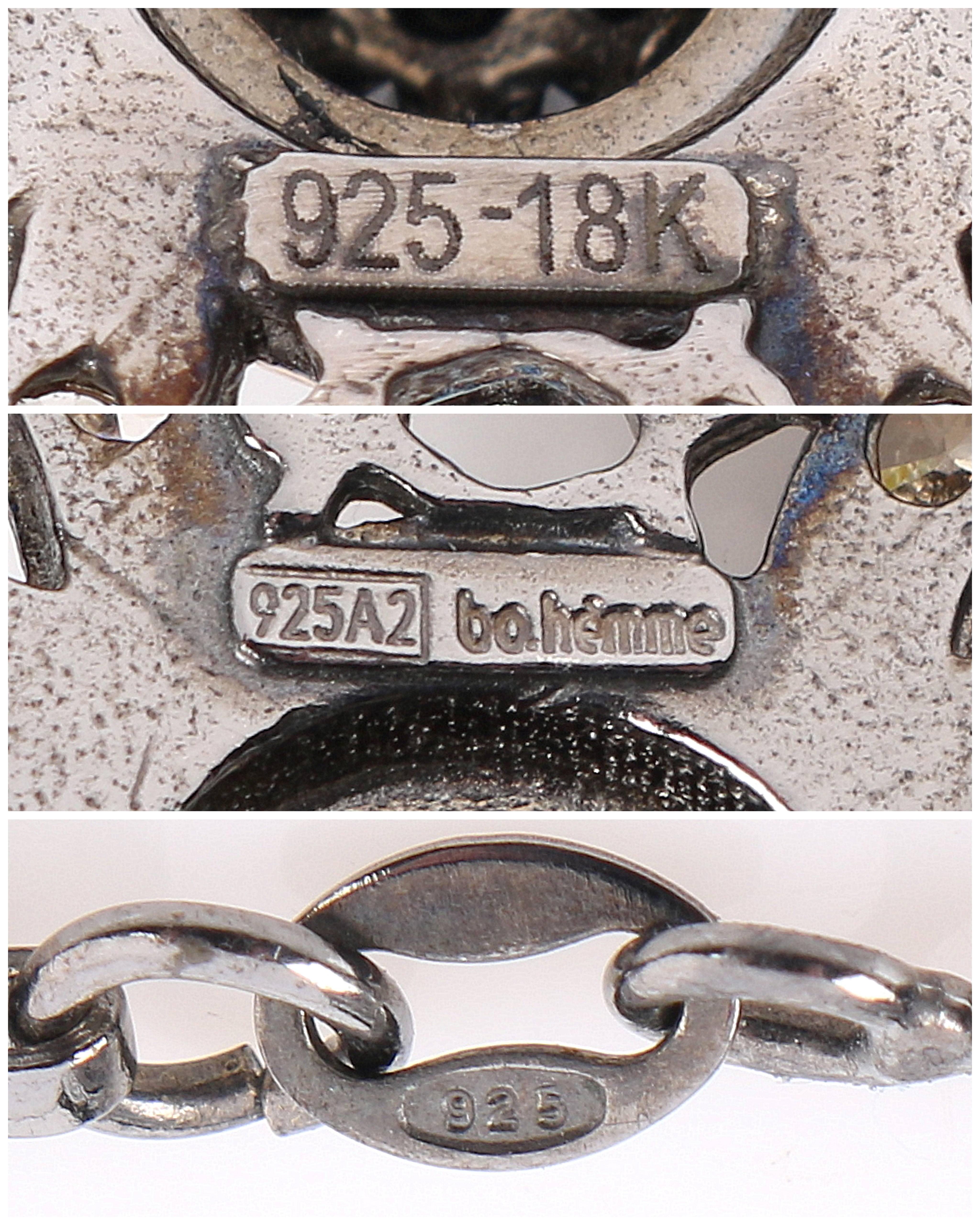 BOHEMME H/W 2012 „Croix“ Diamant-Ohrring mit 18 Karat Sterlingsilber-Anhänger im Angebot 5