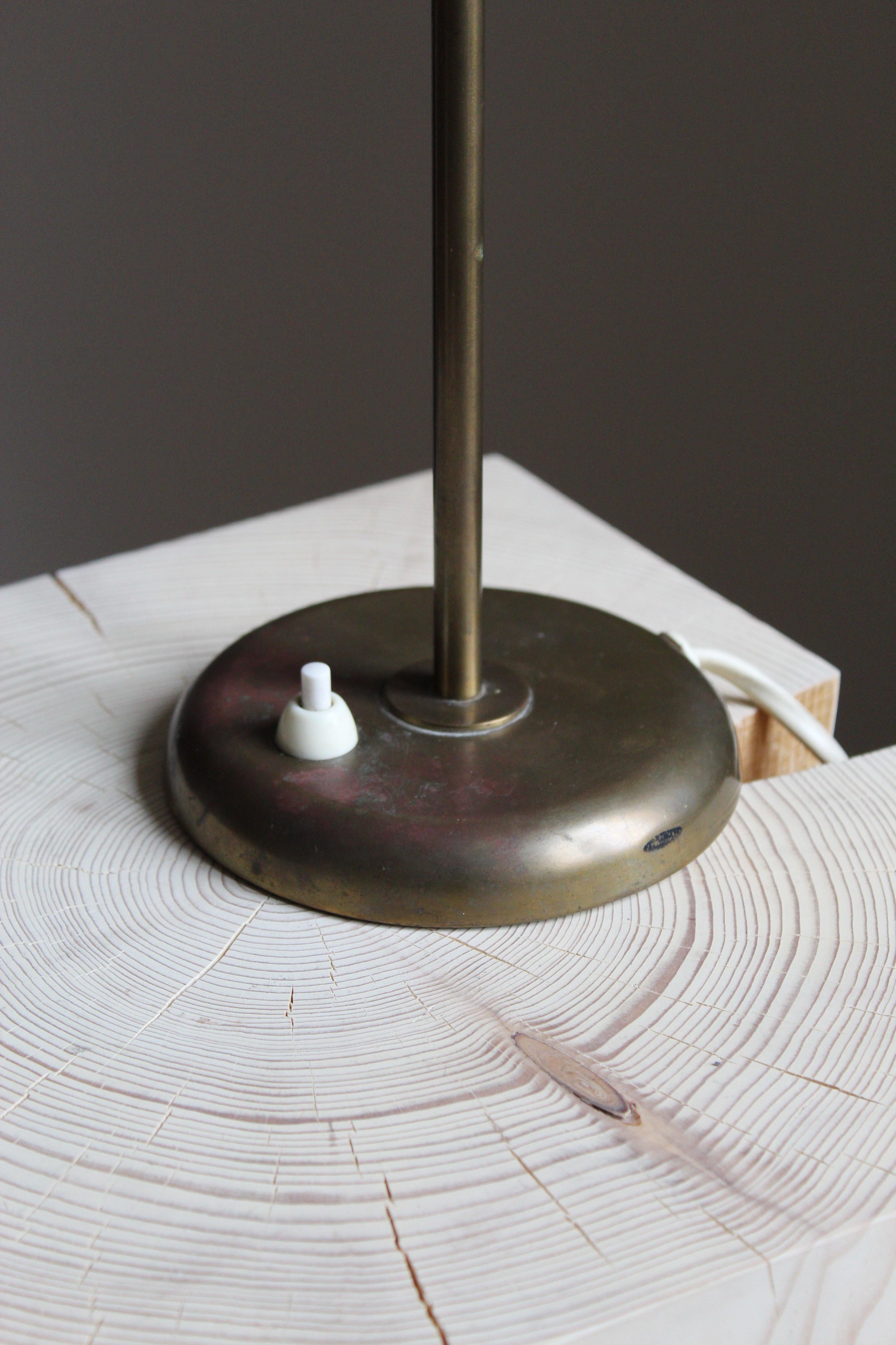 Böhlmarks, Adjustable Table Lamp, Brass, Lacqured metal, Sweden, 1950s 1