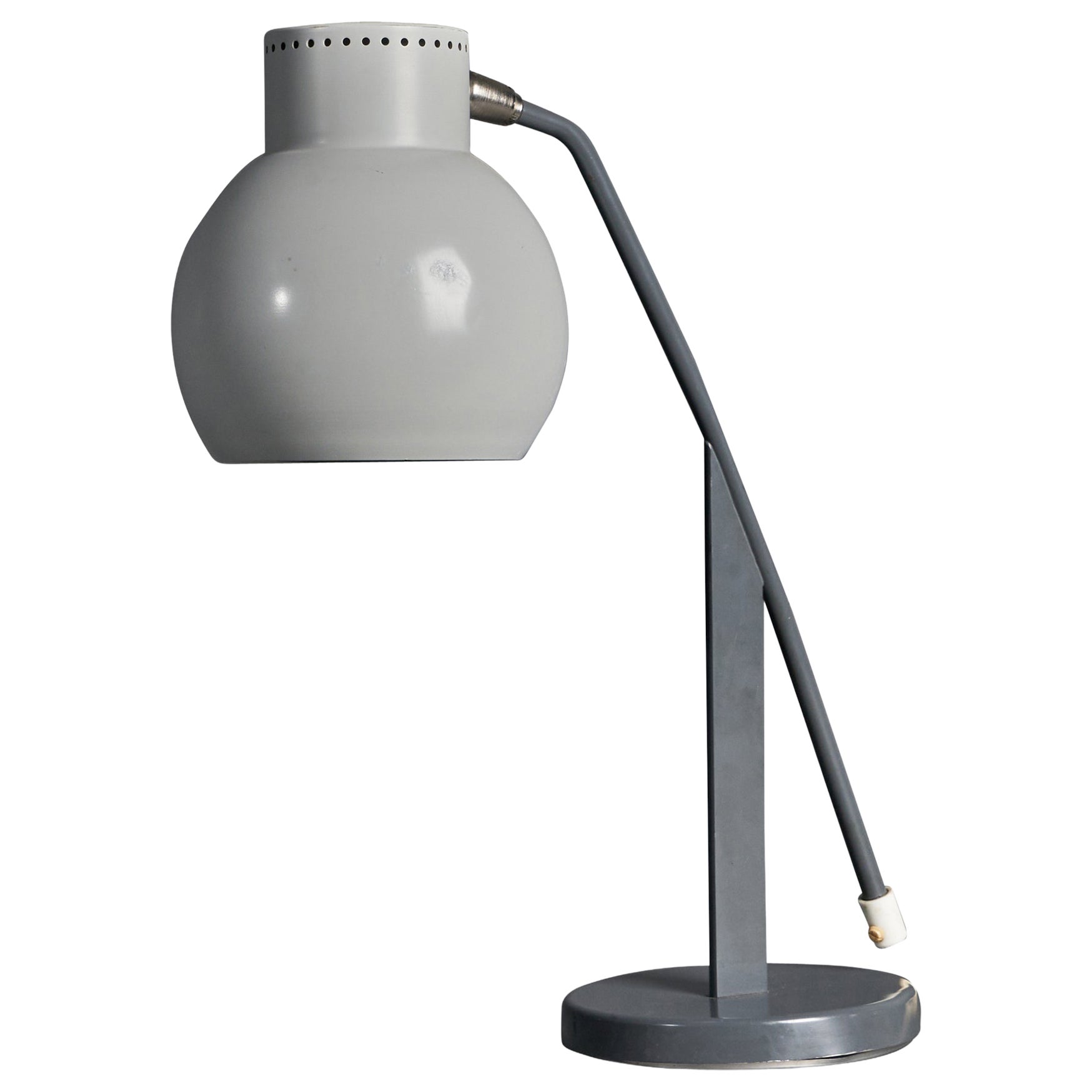 Böhlmarks, Adjustable Table Lamp, Lacqured Metal, Sweden, 1950s For Sale
