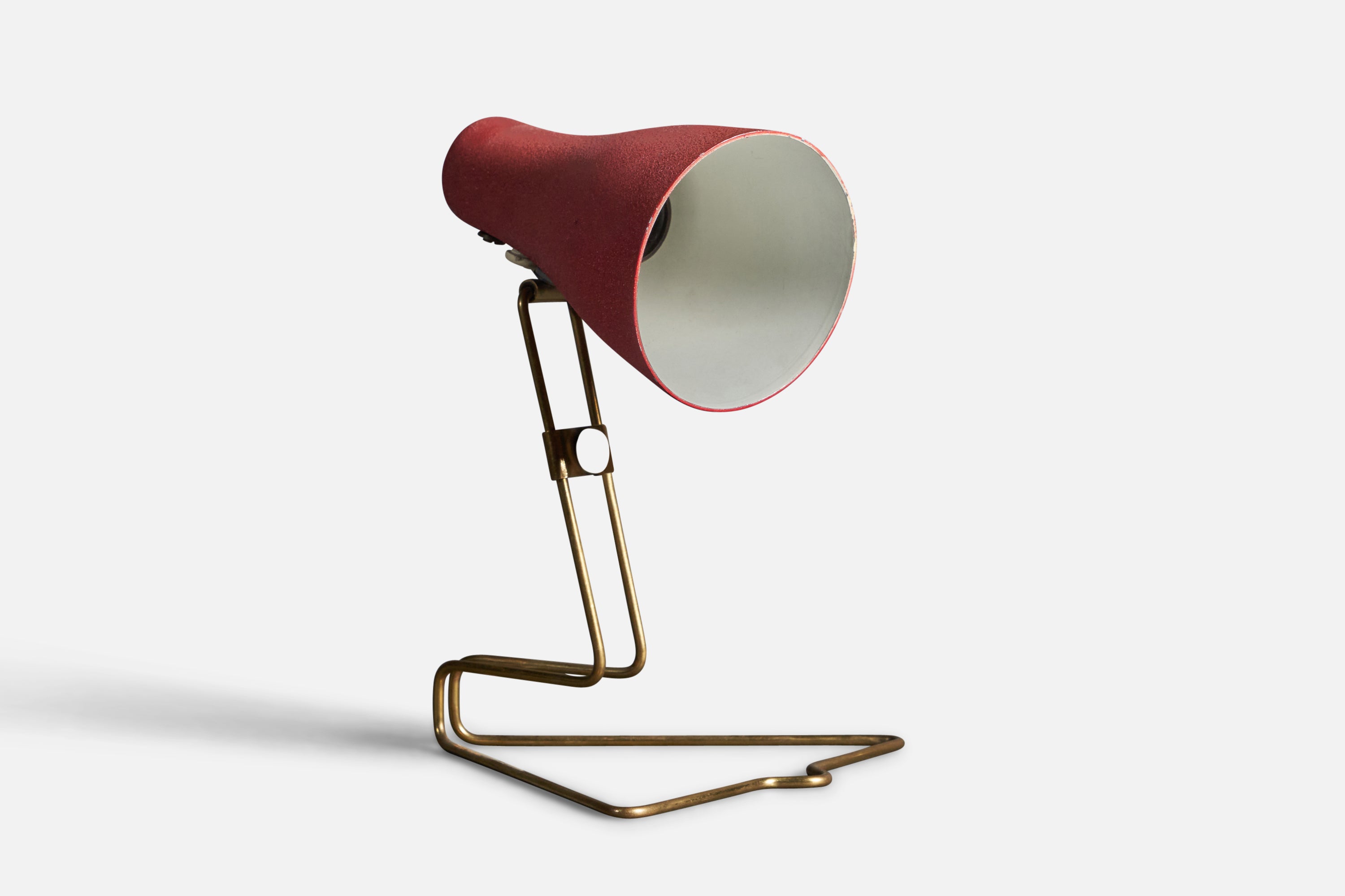 Böhlmarks, Adjustable Table Lamp or Wall Light, Brass, Metal, Sweden, 1950s