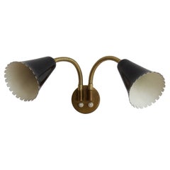 Böhlmarks, Adjustable Wall Light / Sconce, Brass, Metal, Sweden, 1950s