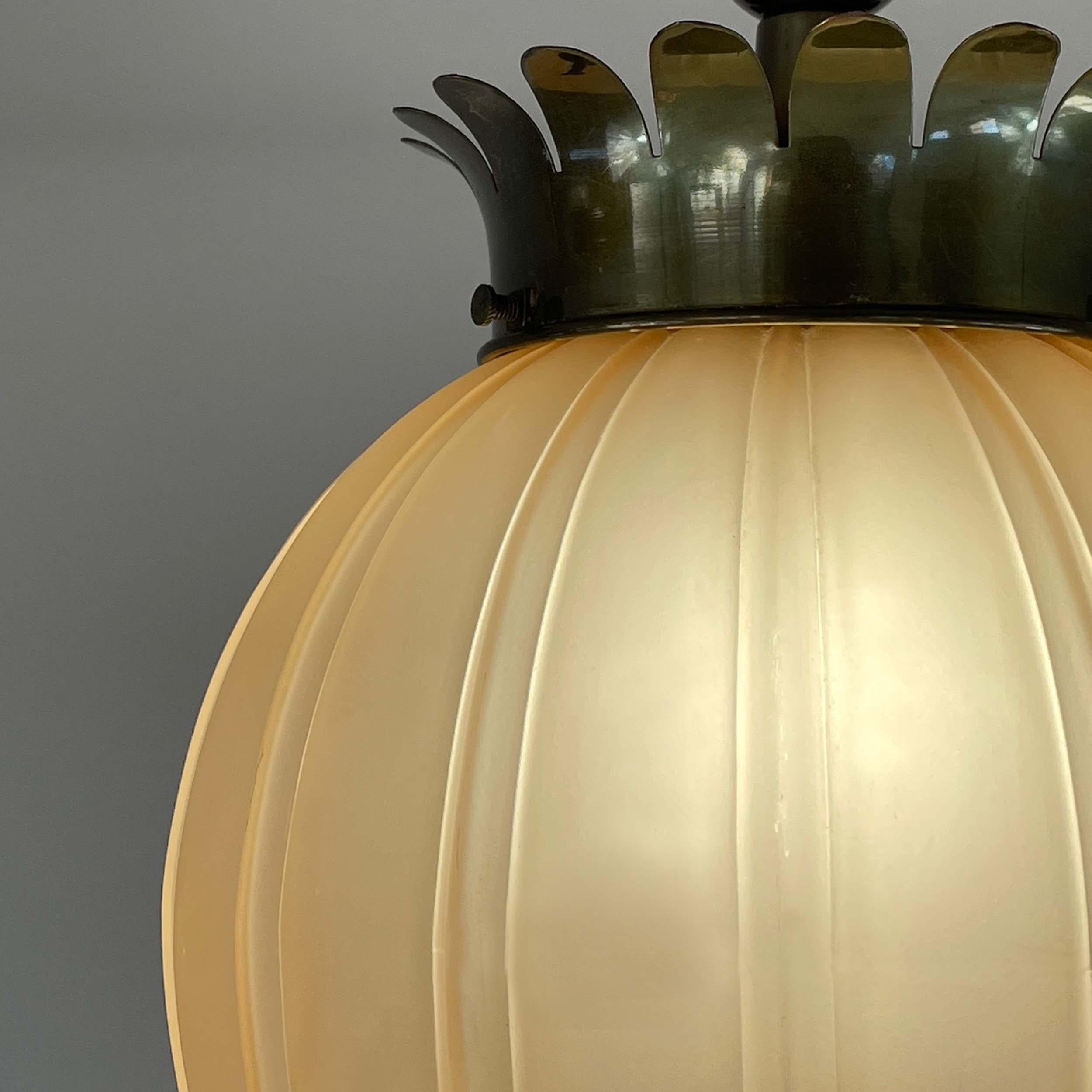 Böhlmarks Art Deco Amber Havanna Glass Ceiling light, Harald Notini, 1930s 3