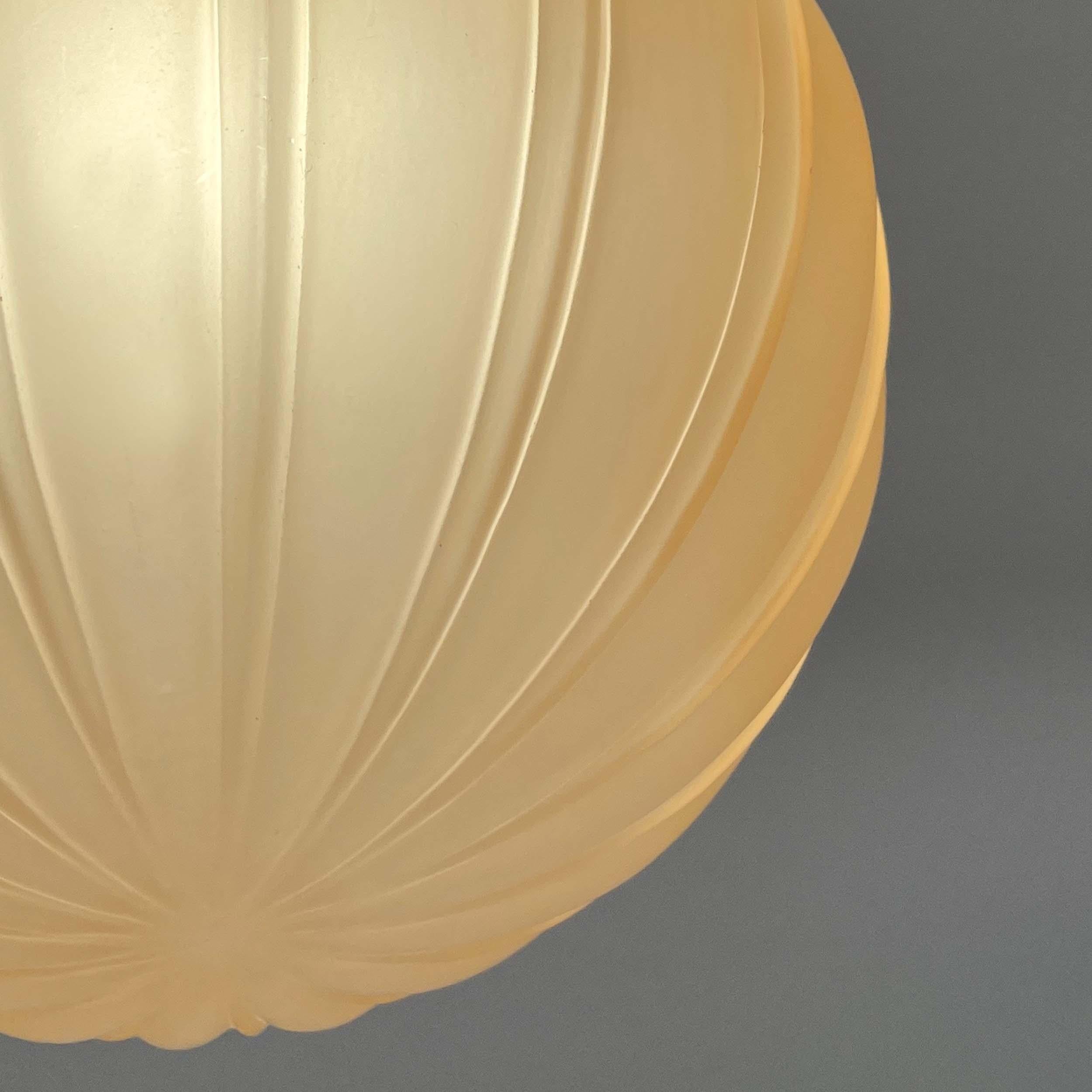 Böhlmarks Art Deco Amber Havanna Glass Ceiling light, Harald Notini, 1930s 4