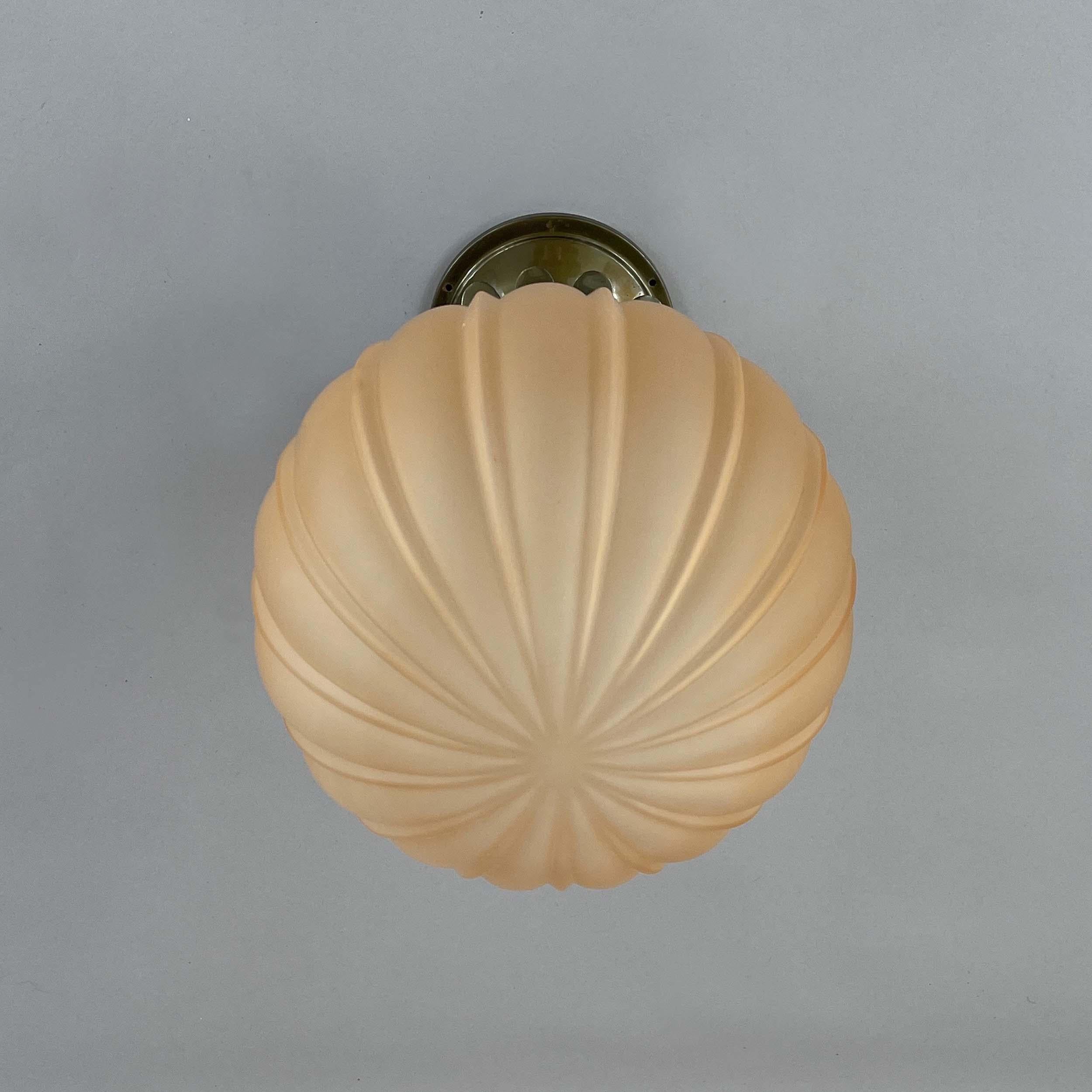 Böhlmarks Art Deco Amber Havanna Glass Ceiling light, Harald Notini, 1930s 1