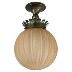 Böhlmarks Art Deco Amber Havanna Glass Ceiling light, Harald Notini, 1930s