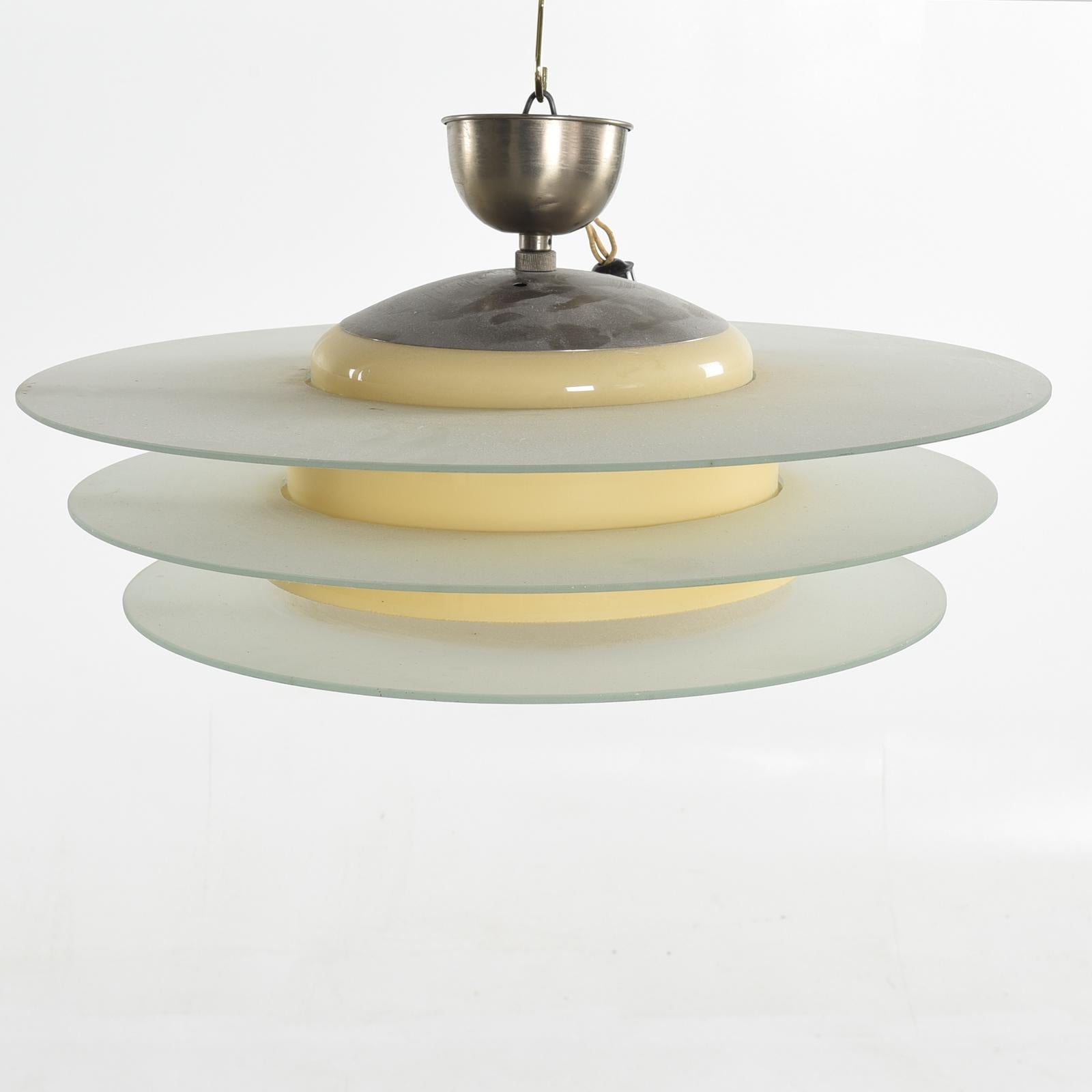 Böhlmarks Art Deco Streamline Chandelier by Harald Notini In Good Condition In Vienna, AT