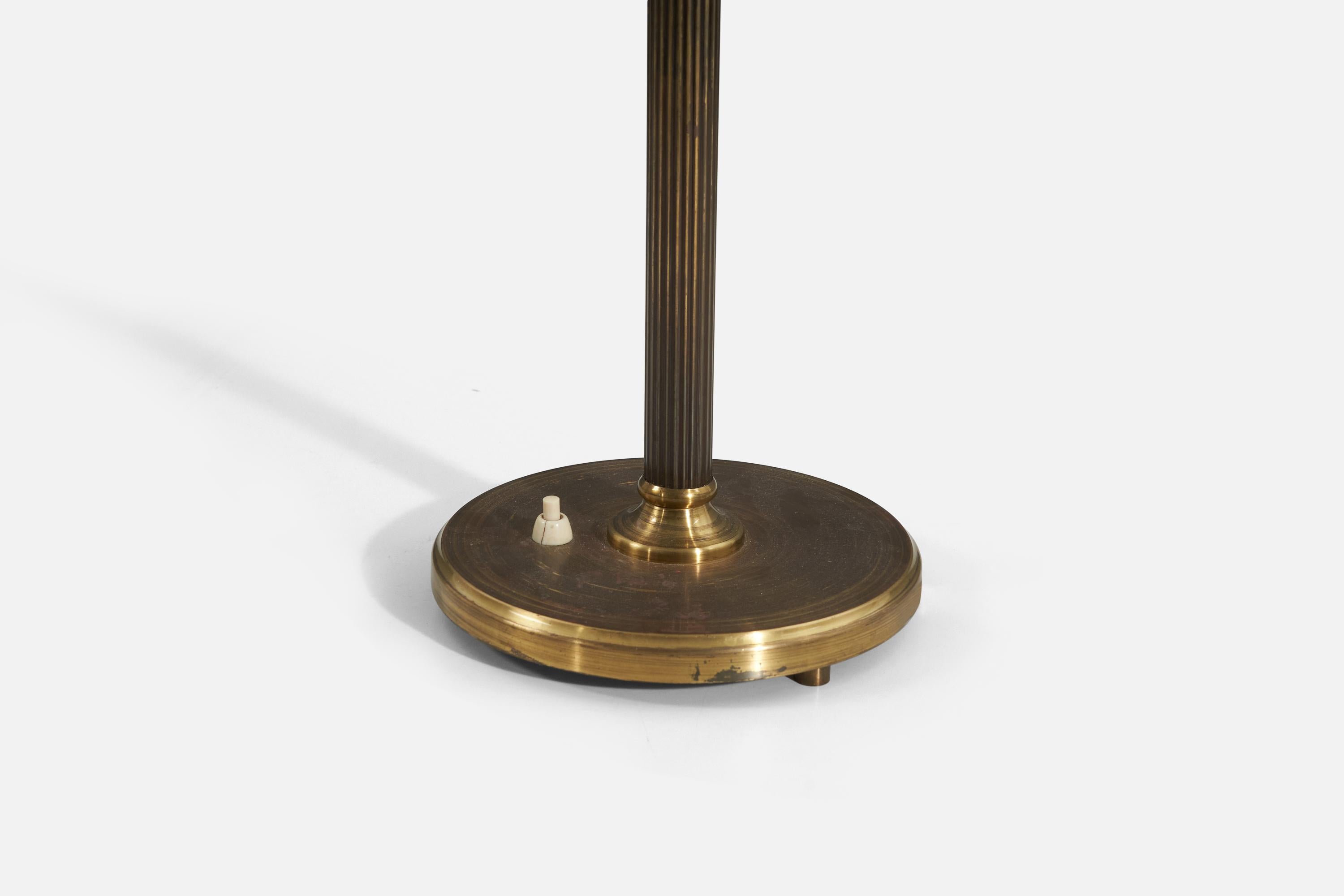 Mid-Century Modern Böhlmarks 'Attribution', Table Lamp, Brass, Sweden, 1940s For Sale