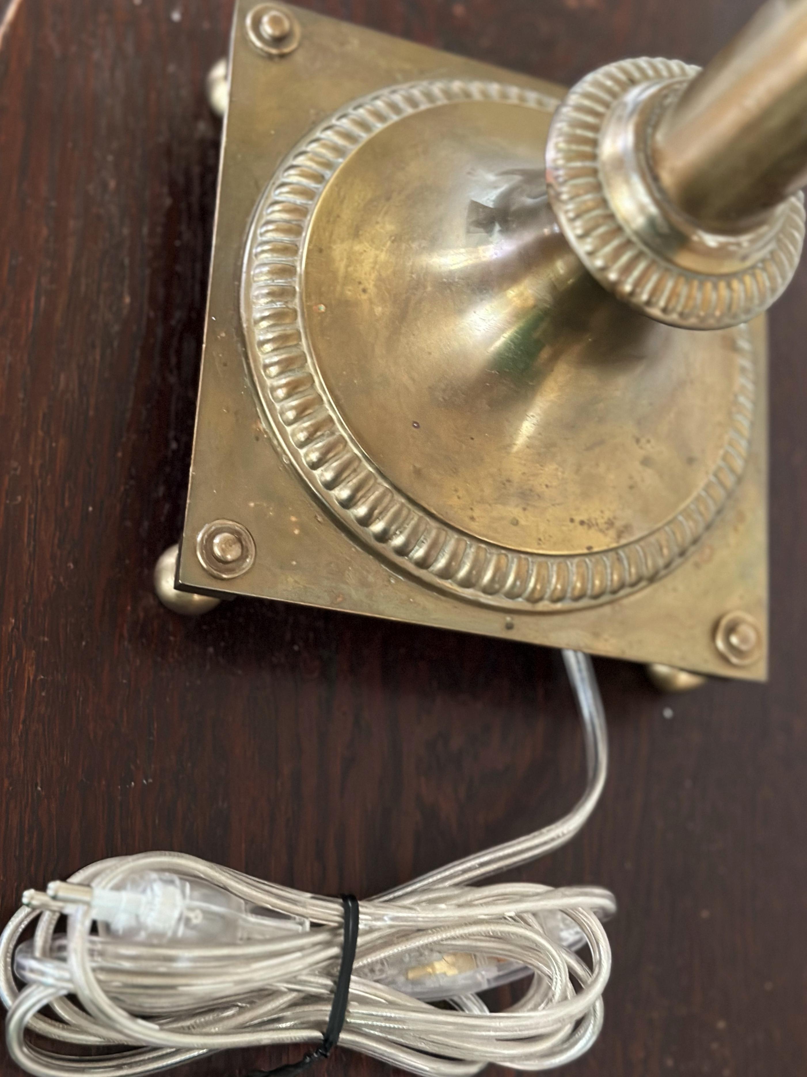 20th Century Böhlmarks Brass Column Table Lamp. 1930's. For Sale