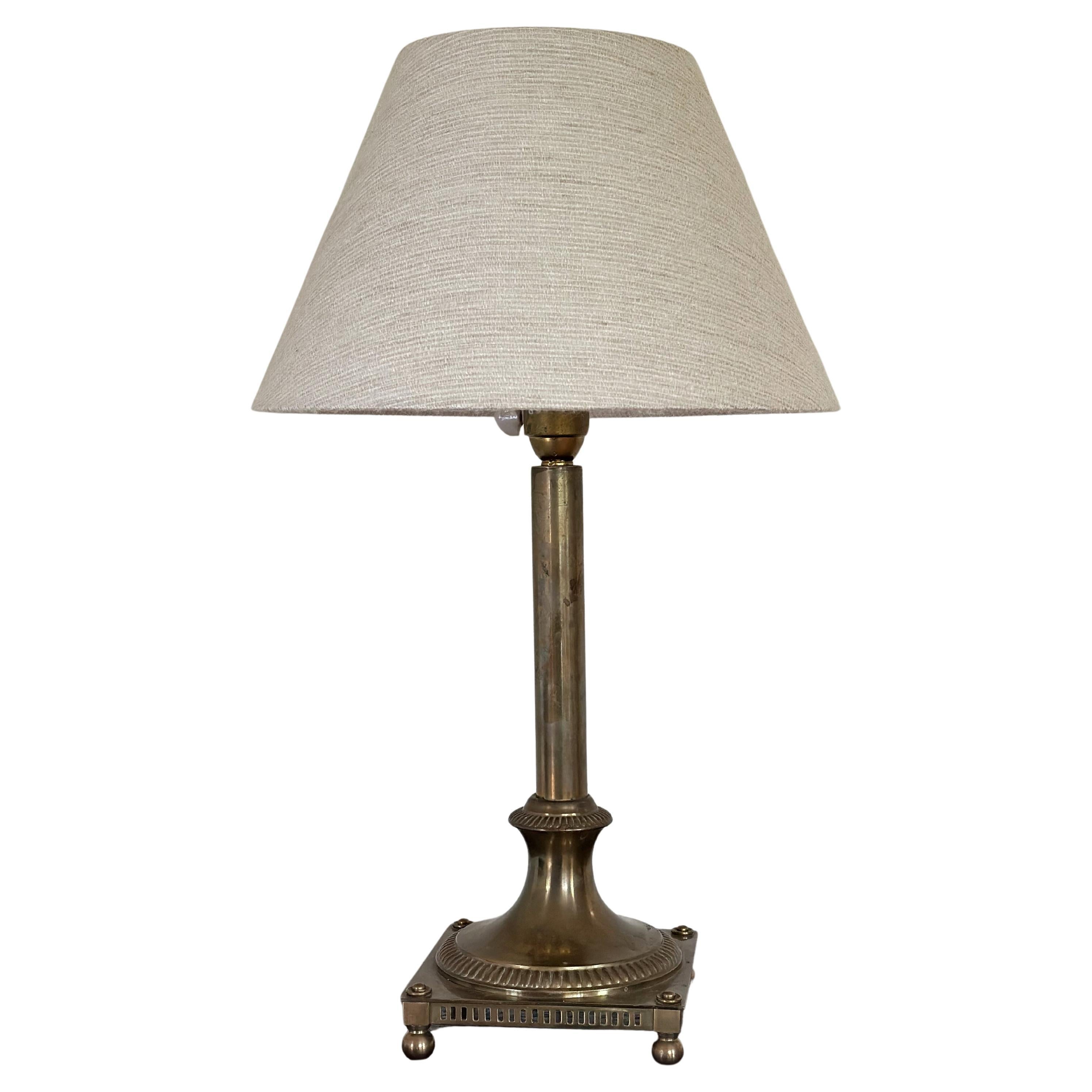 Böhlmarks Brass Column Table Lamp. 1930's. For Sale
