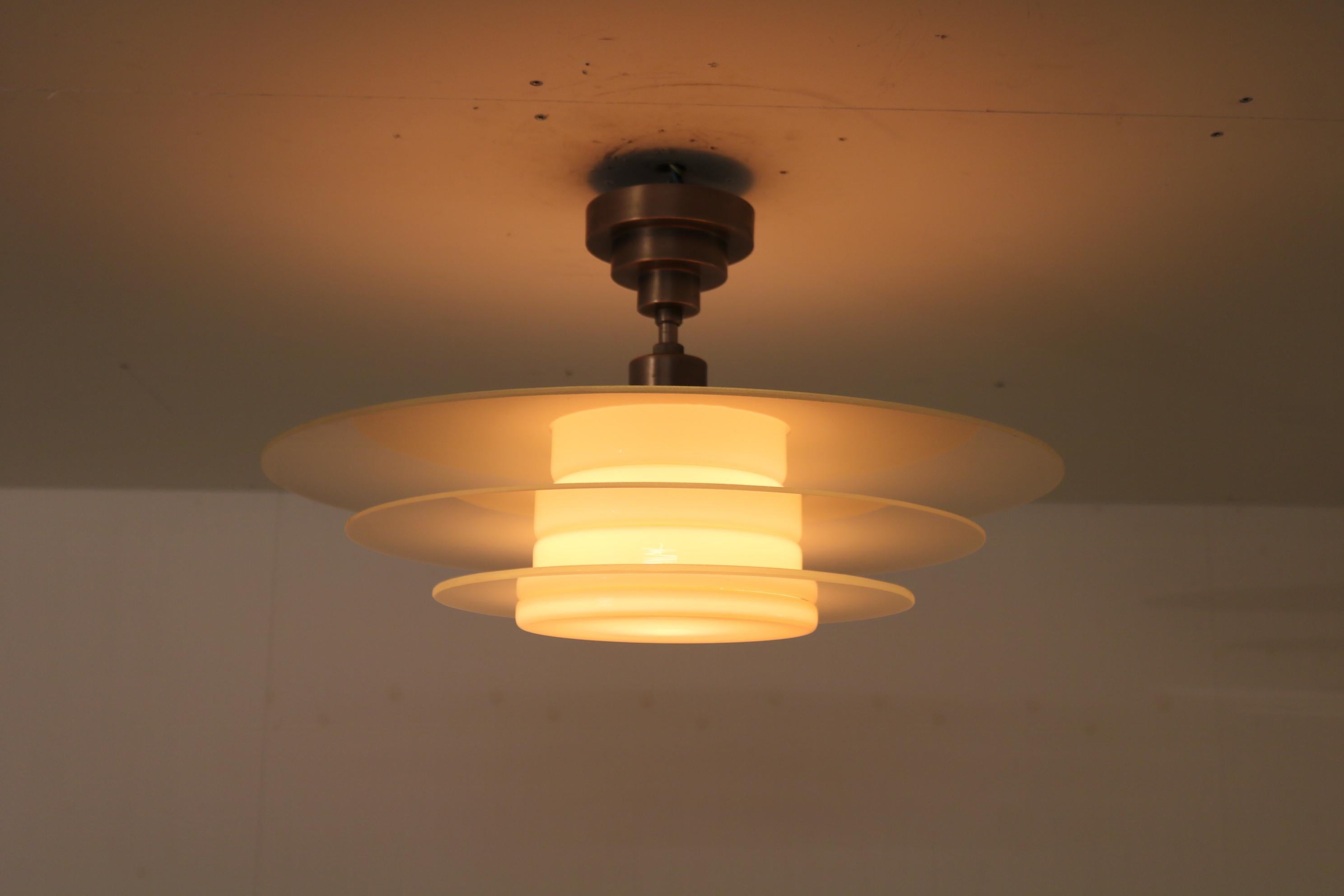 Bohlmarks Ceiling Lamp from Sweden, 1930 In Good Condition For Sale In Amsterdam, NL