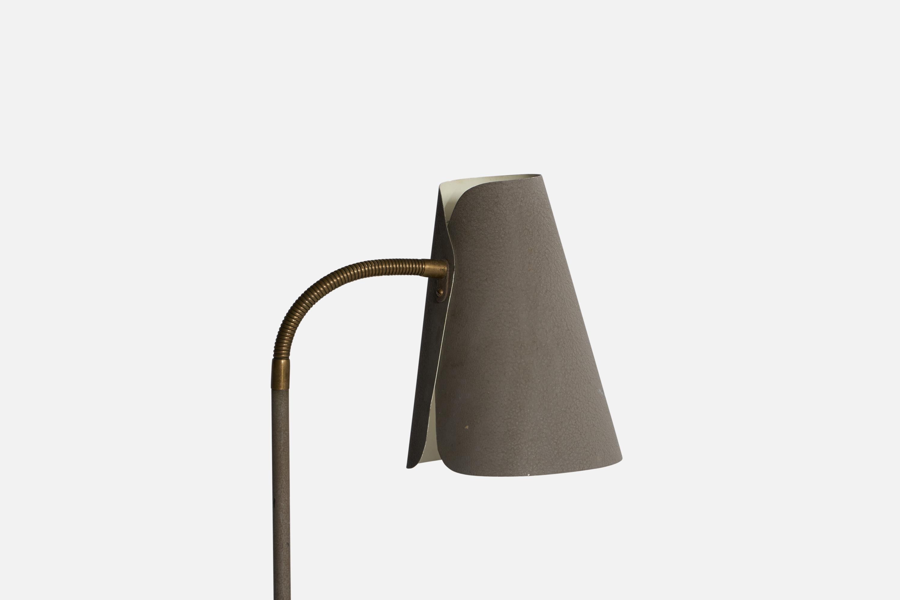 Scandinavian Modern Böhlmarks, Floor Lamp, Brass, Metal, Sweden, 1940s