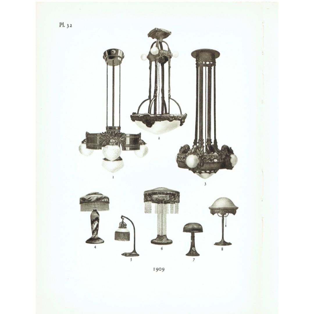 Böhlmarks Lampfactory - Très rare lampe de table Art Nouveau - Cristal & Bronze  en vente 7