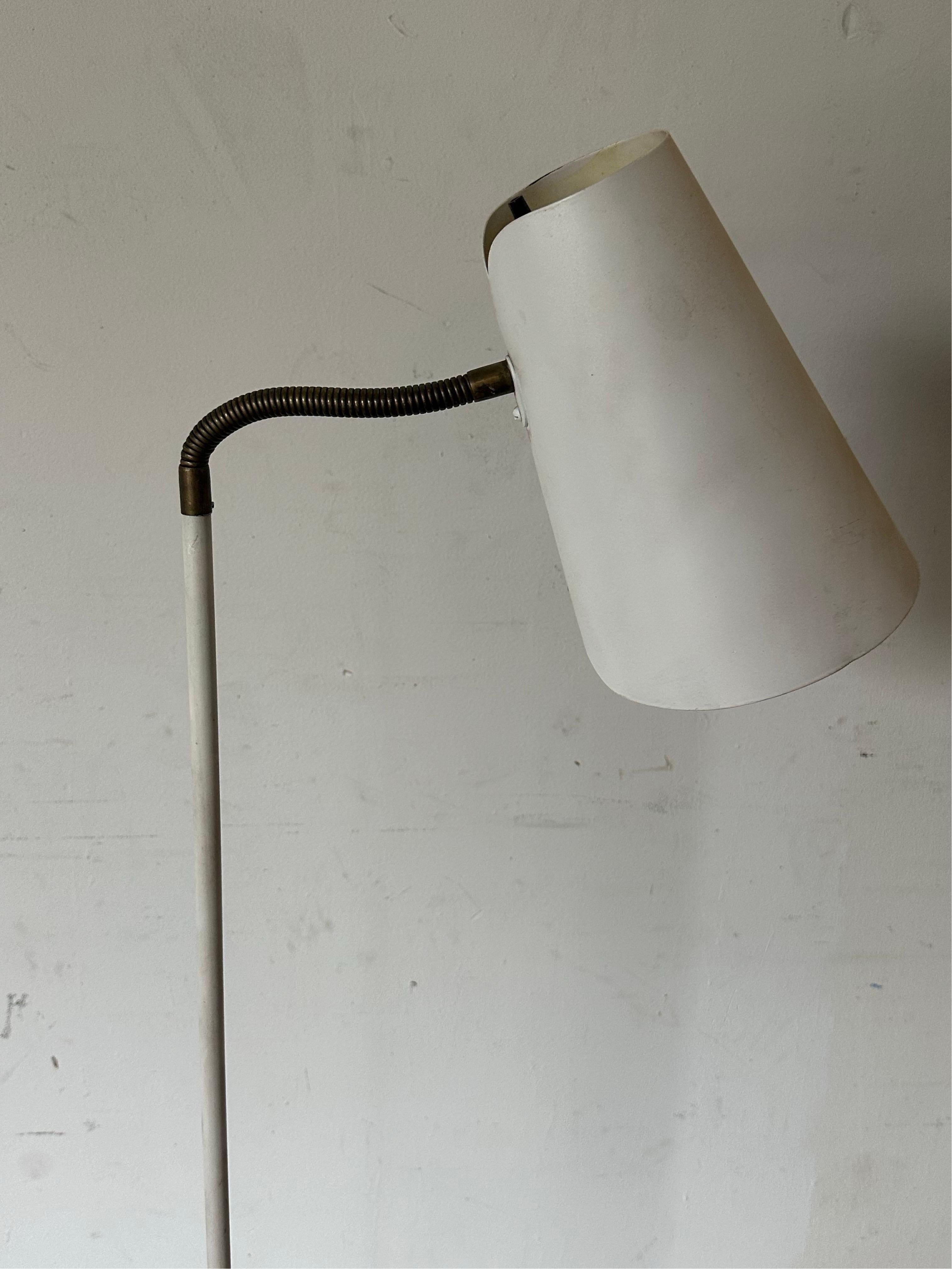 Mid-Century Modern Bohlmarks of Sweden Midcentury Modern Gooseneck Floor Lamp with Elegant Shade For Sale
