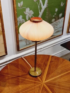 Böhlmarks, table lamp in brass and teak, Scandinavian Modern / Midcentury Modern