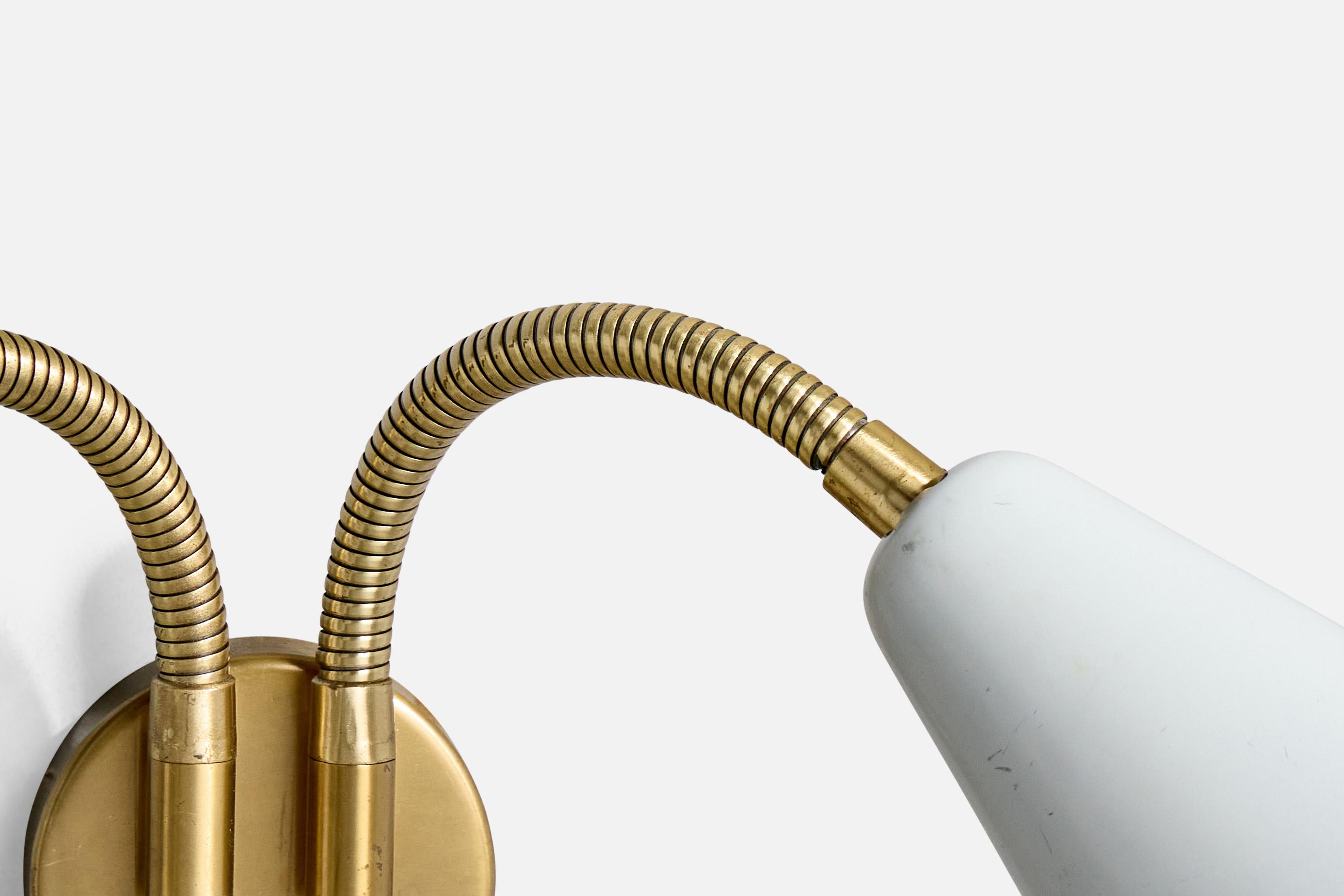 Mid-20th Century Böhlmarks, Wall Light, Brass, Metal, Sweden, 1940s For Sale