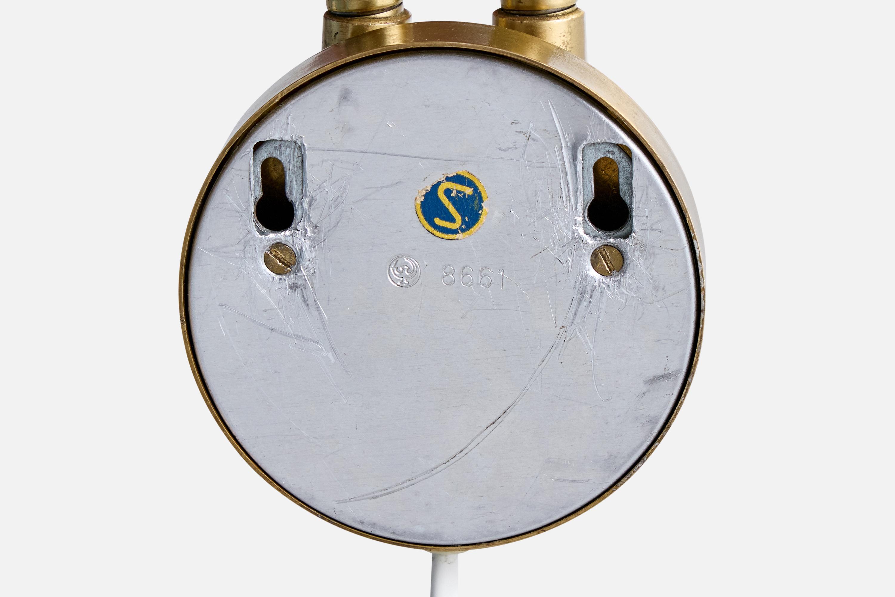 Böhlmarks, Wall Light, Brass, Metal, Sweden, 1940s For Sale 2