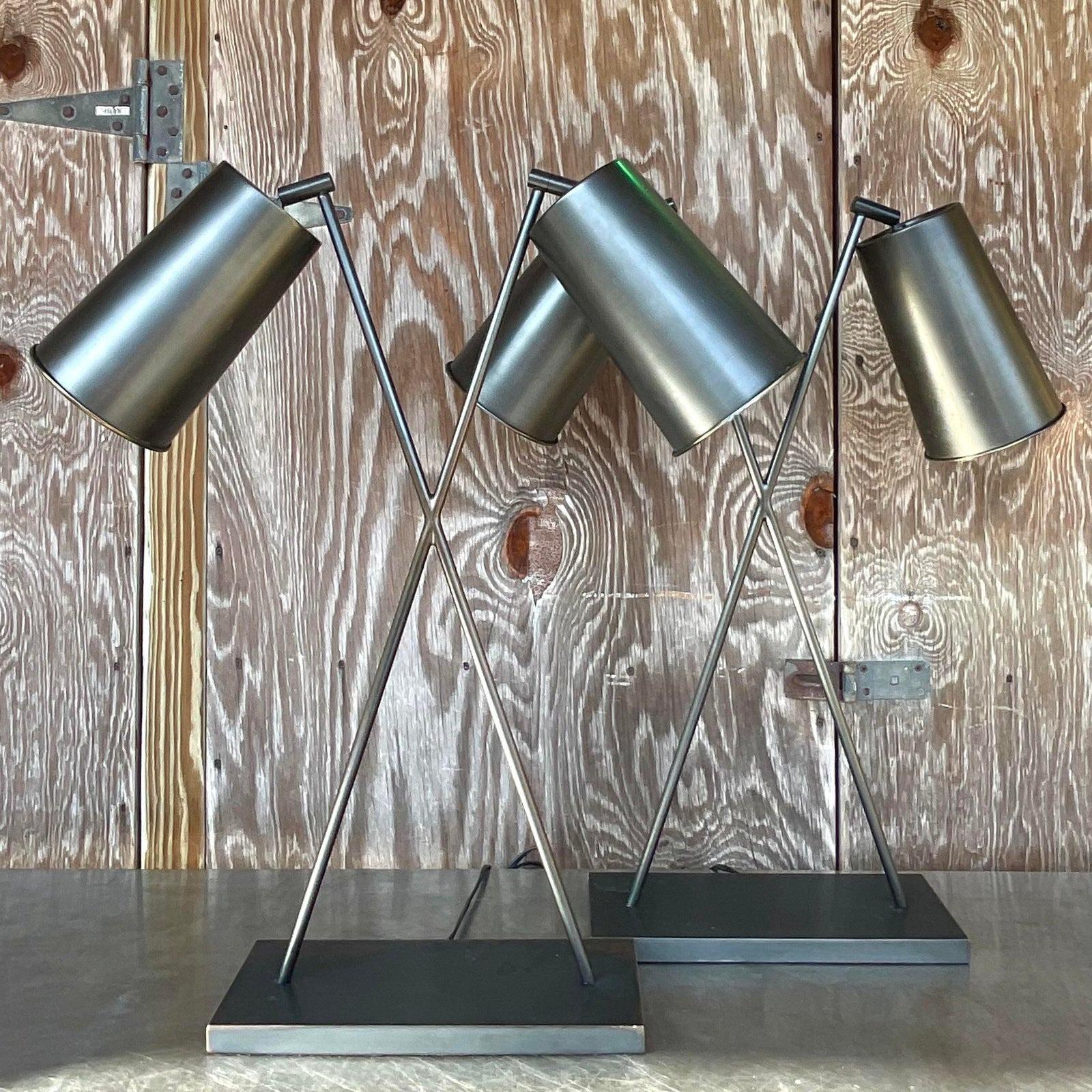 Boho Arteriors “Marley” Lamps - a Pair In Good Condition For Sale In west palm beach, FL